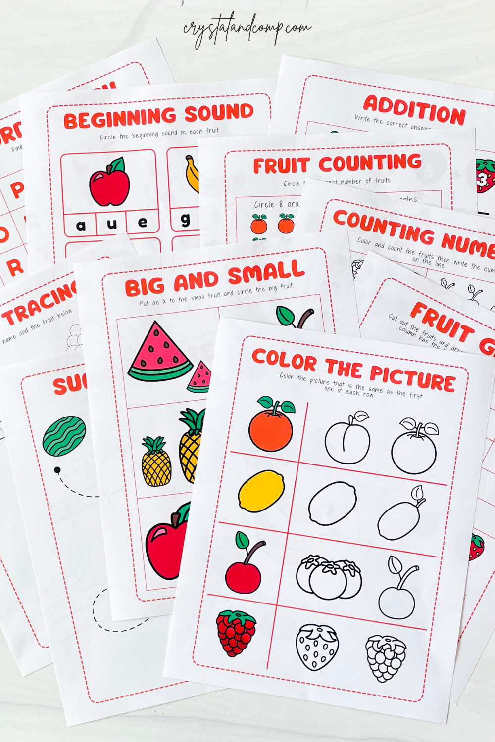 Summer Fruit Printables For Preschoolers CrystalandComp