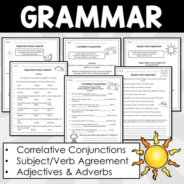 Summer Review Packet For 5th Grade Fifth Grade Language Arts Review Teach With Tina