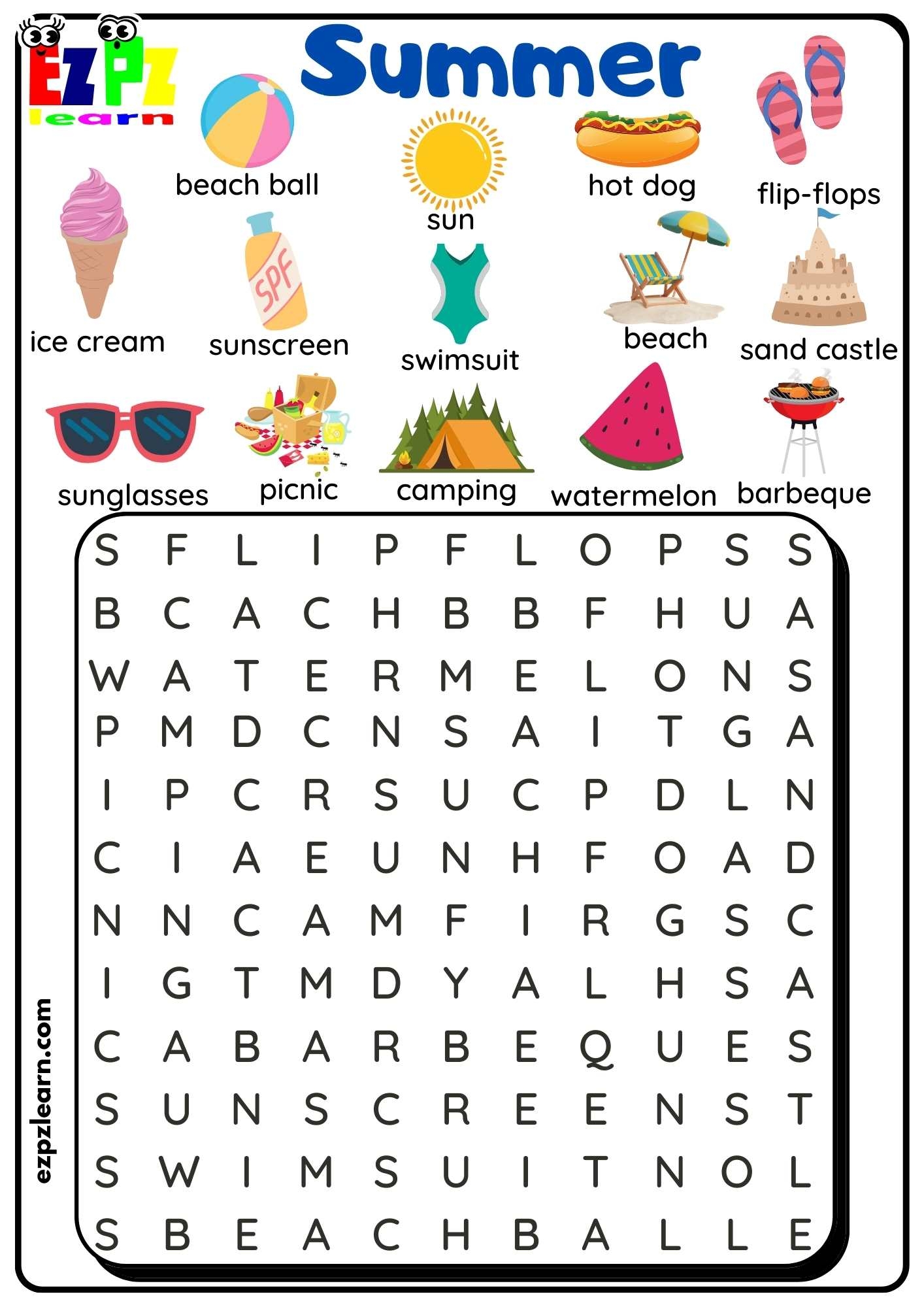 Free Printable Summer Worksheets Pdf