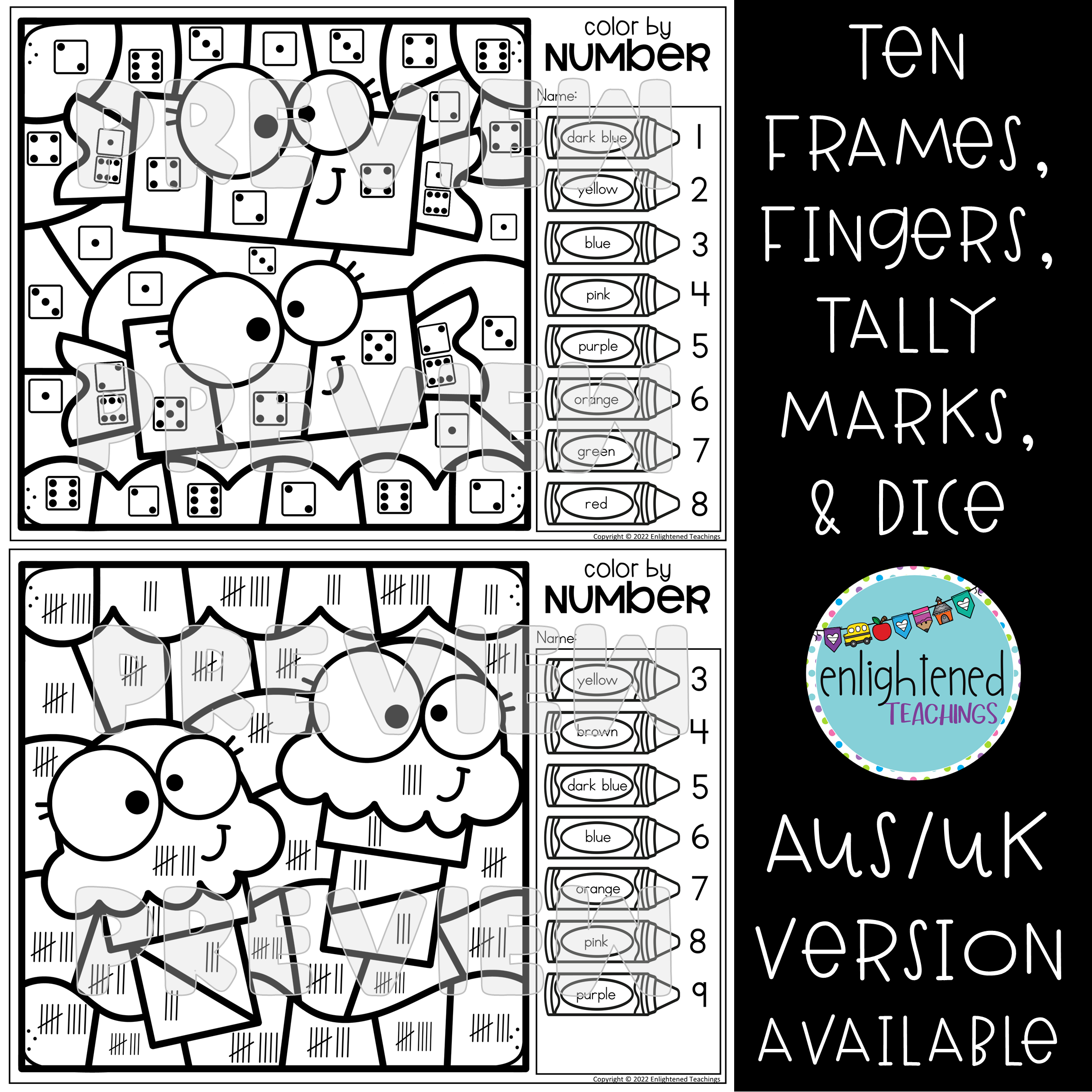 Sweet Treats Number Subitizing Worksheets Color By Number Subitizing To 10 Sweet Treats Number Subitizing Worksheets Color By Number Subitizing To 10