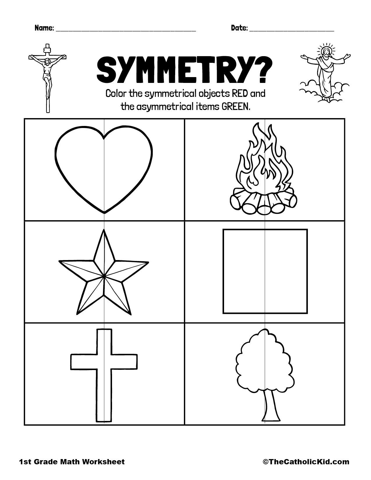 Symmetry Worksheet TheCatholicKid