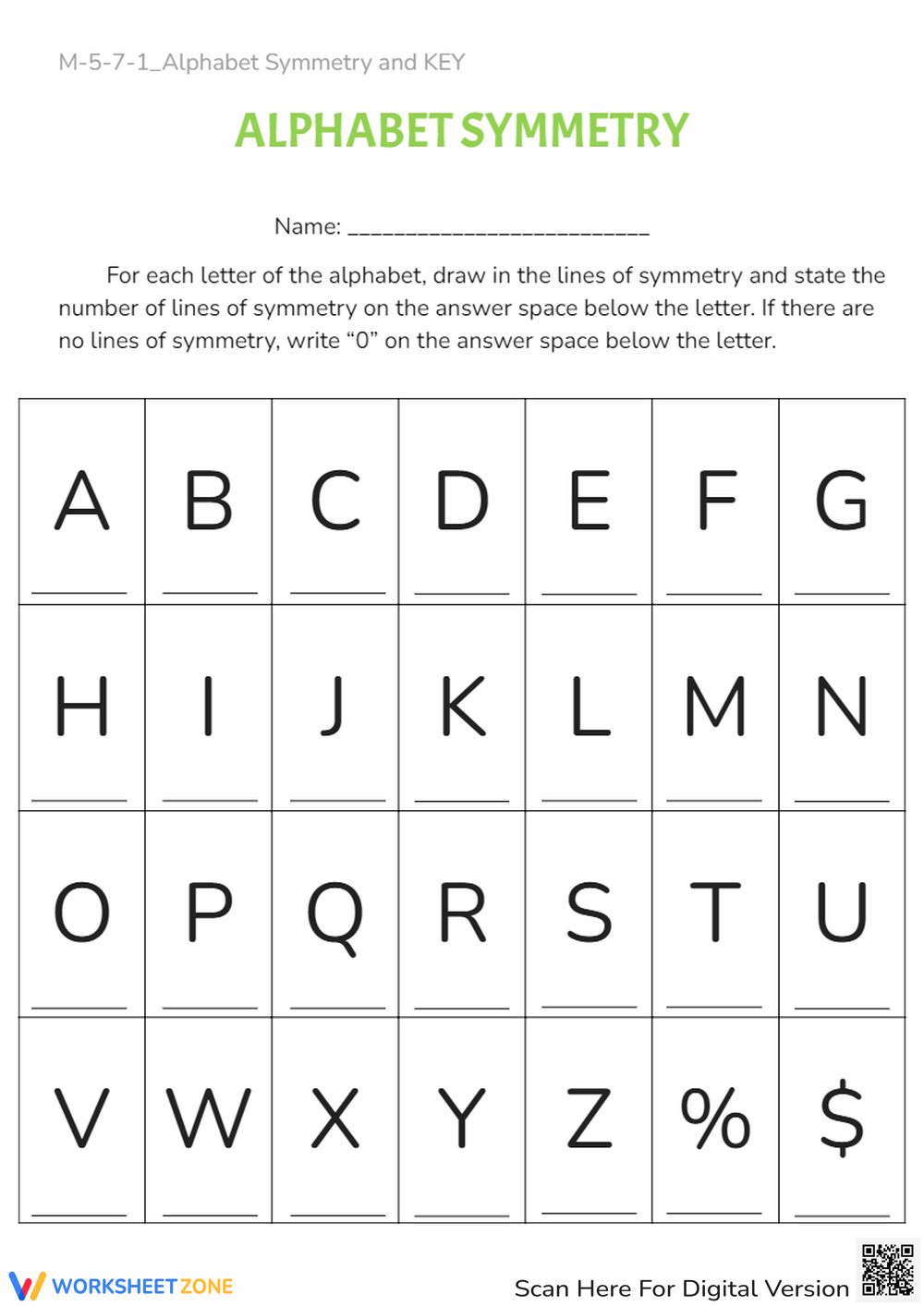 Symmetry Worksheets 2025
