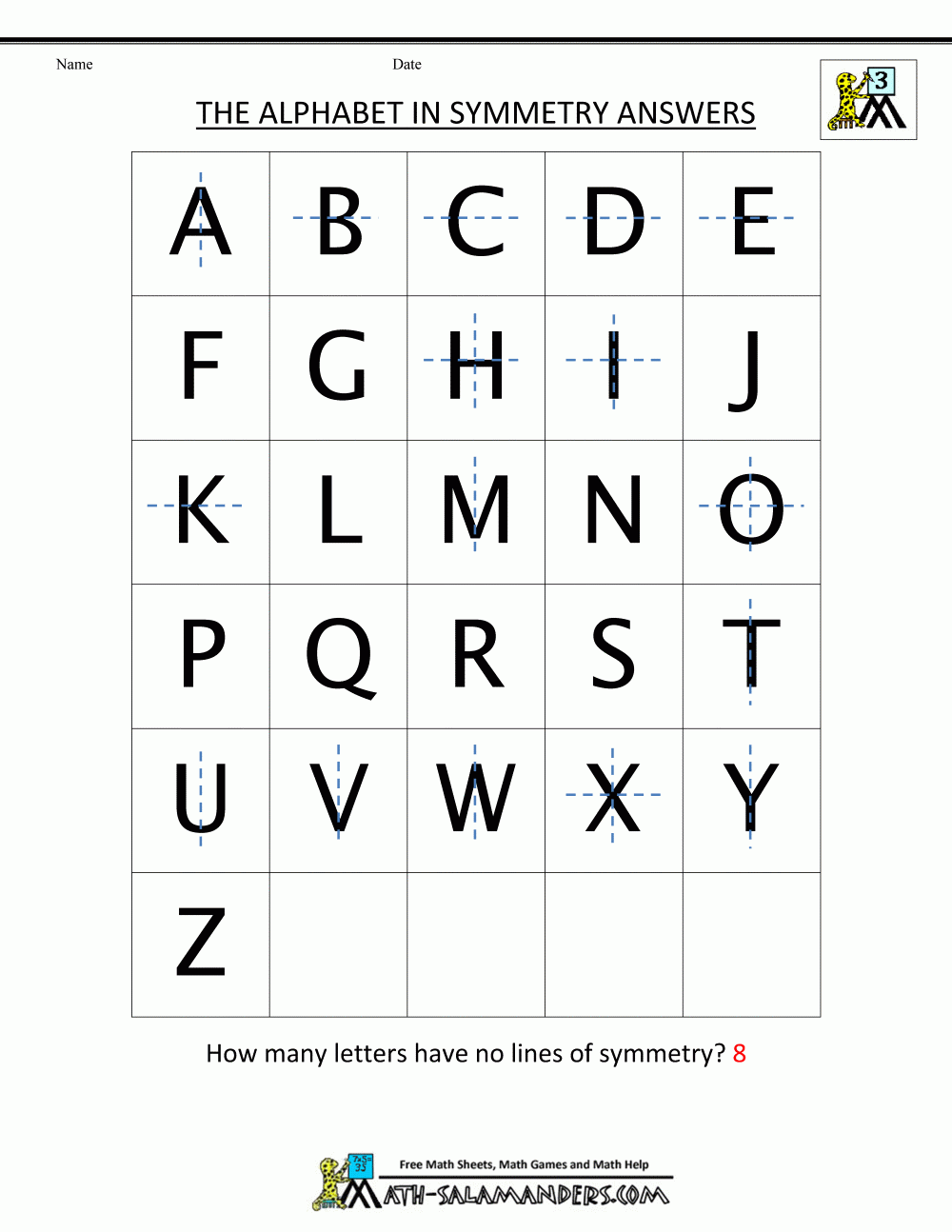 Symmetry Worksheets For Math Practice