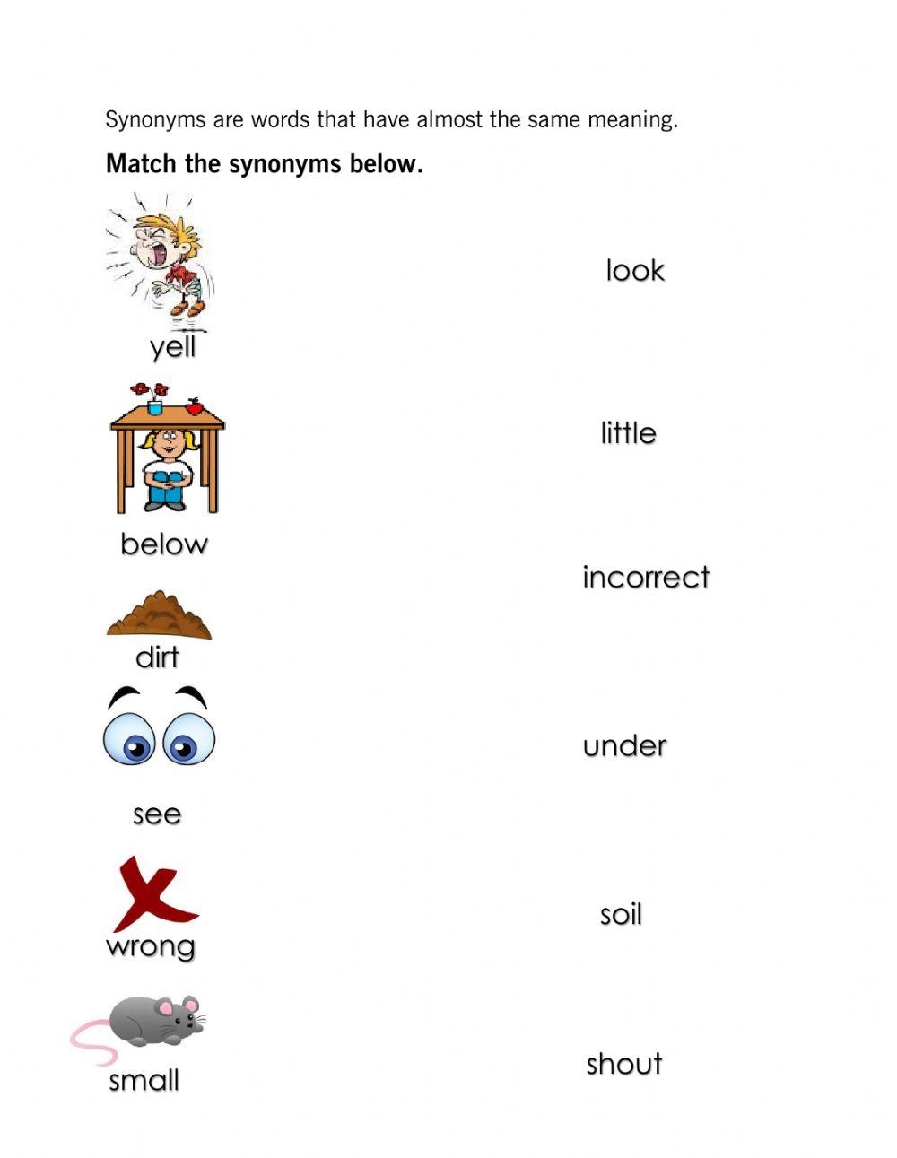 Free Synonyms Worksheets For Grade 1 Free Synonyms Worksheets For Grade 1