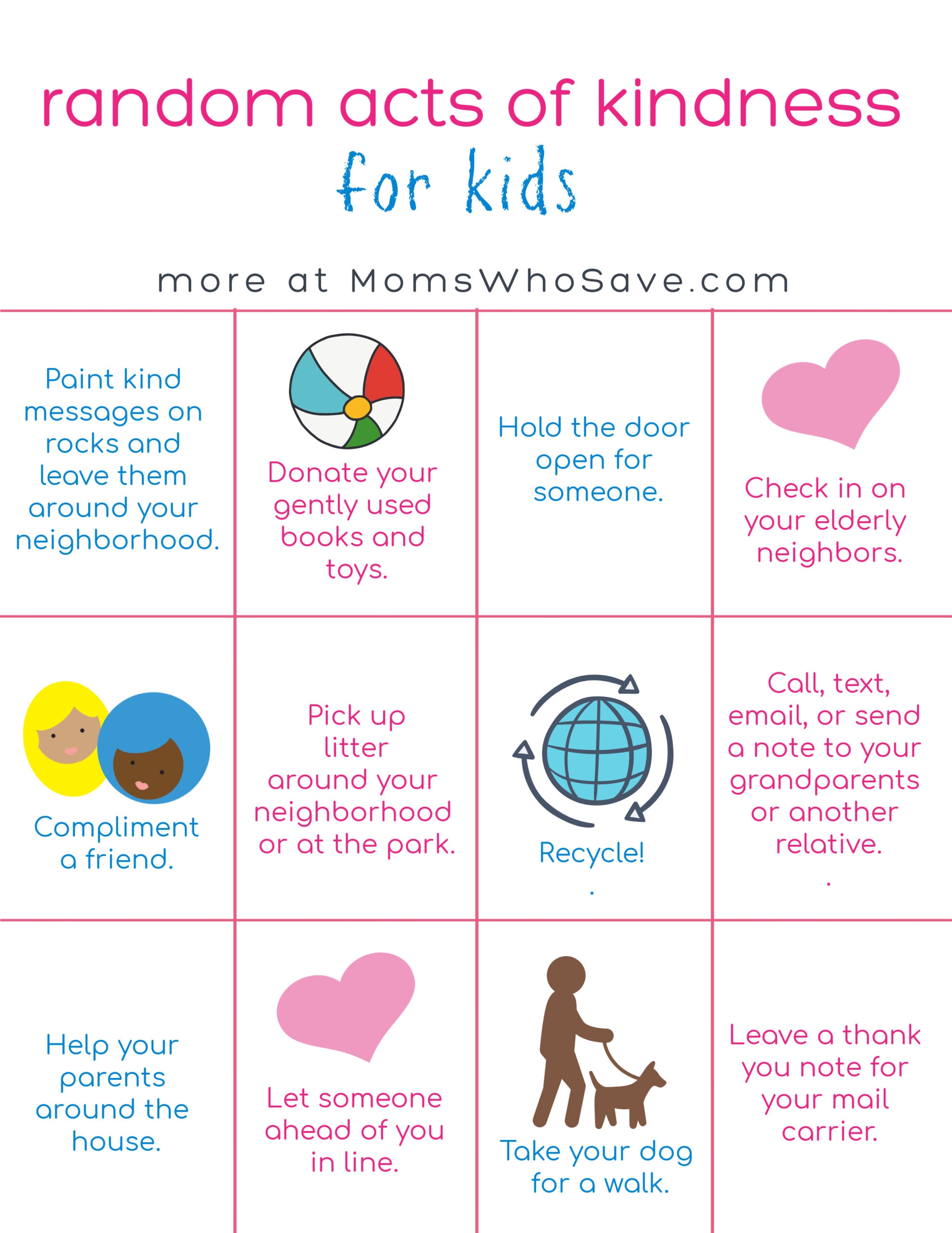 Teach Kids To Practice Kindness 30 Ideas A Free Printable 