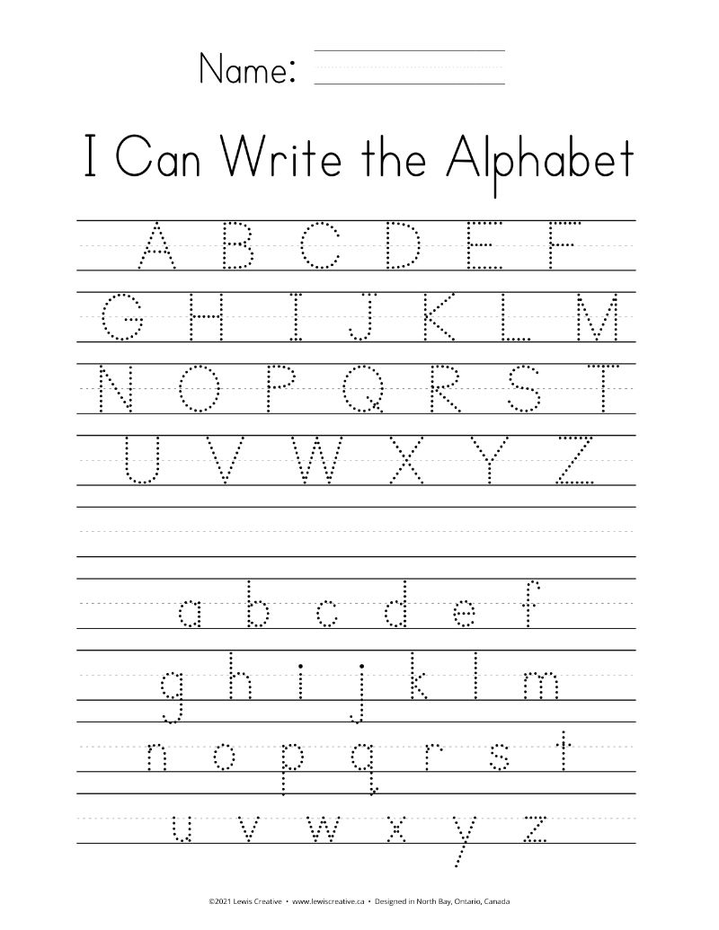 Teach Your Kids To Write The Alphabet Lewis Creative Worksheets Library