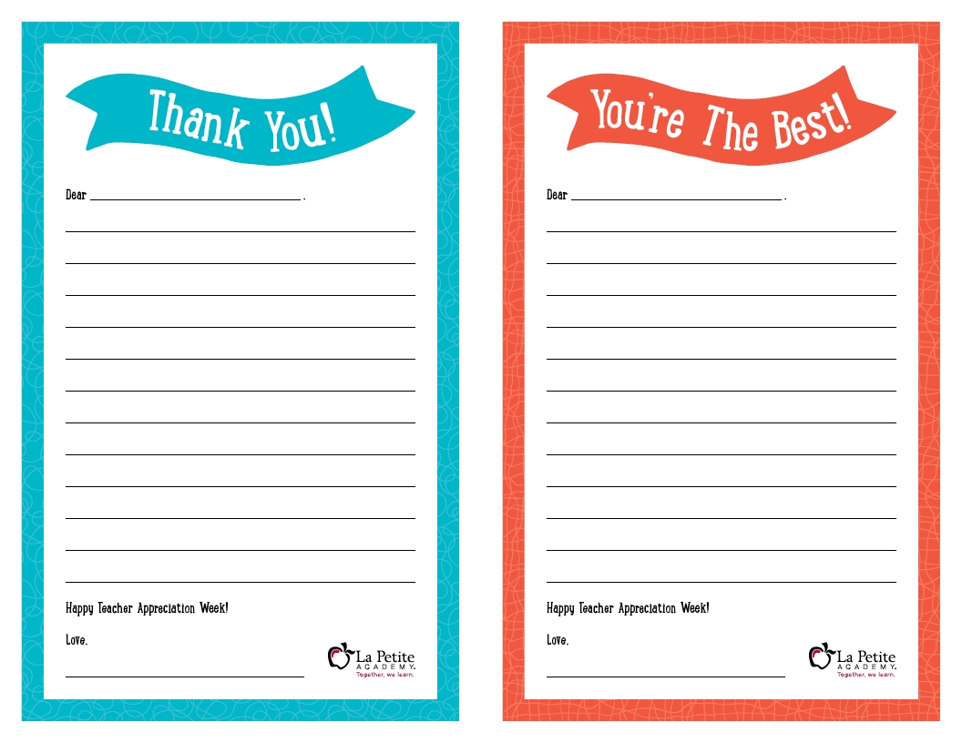 Preschool Teacher Thank You Printable Preschool Teacher Thank You Printable