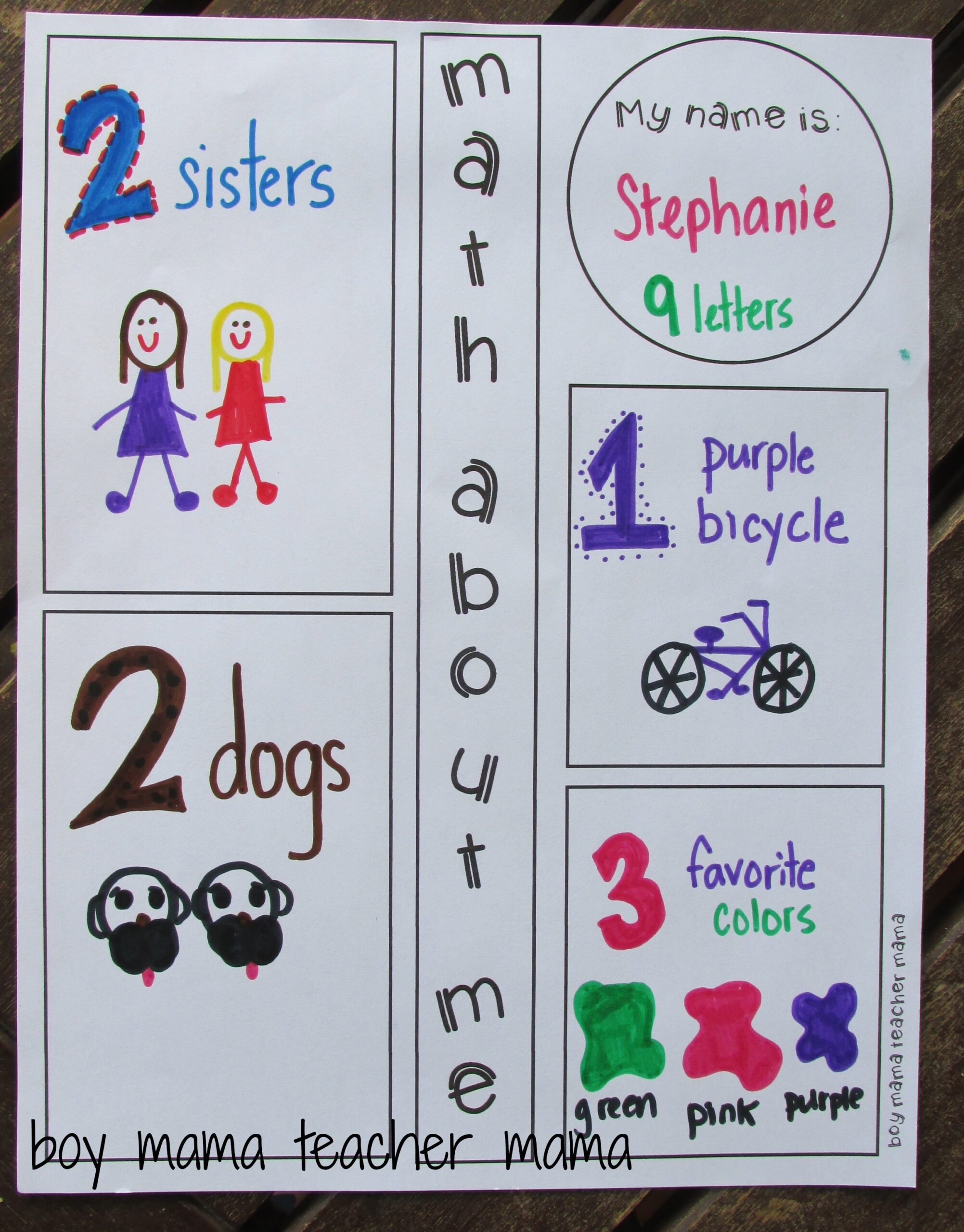 Teacher Mama FREE Printable Math About Me After School Linky Teacher Mama FREE Printable Math About Me After School Linky