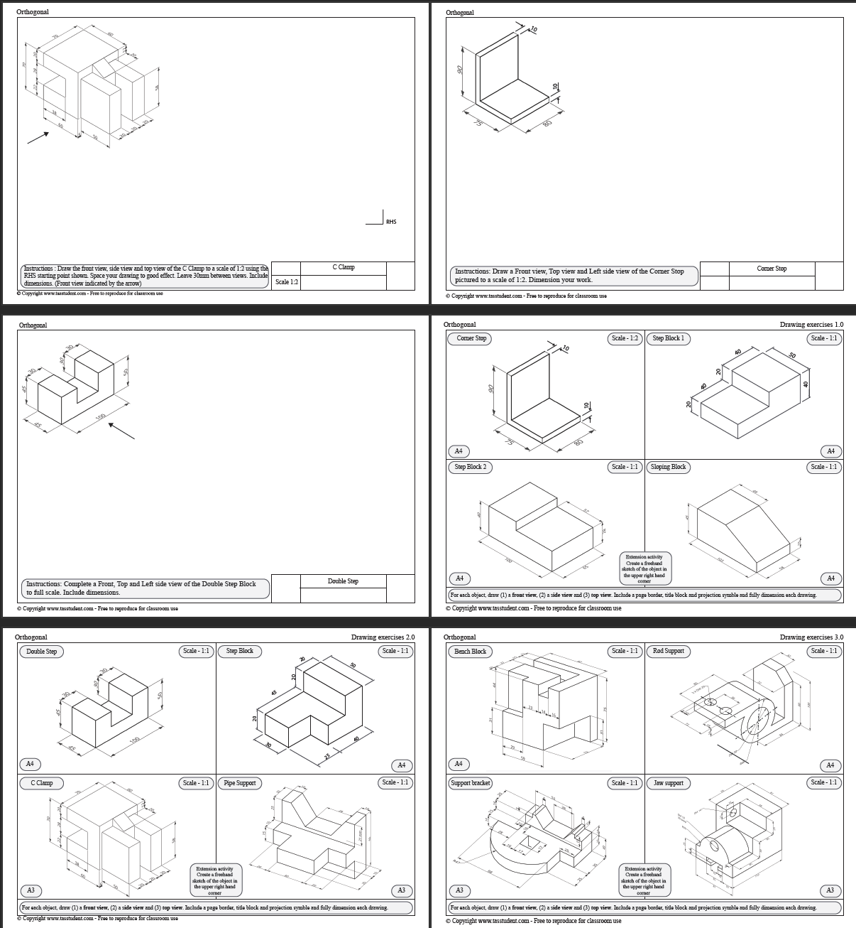 Technical Drawing And Graphics Set 1 Orthogonal Drawing Teaching Resources Technical Drawing And Graphics Set 1 Orthogonal Drawing Teaching Resources