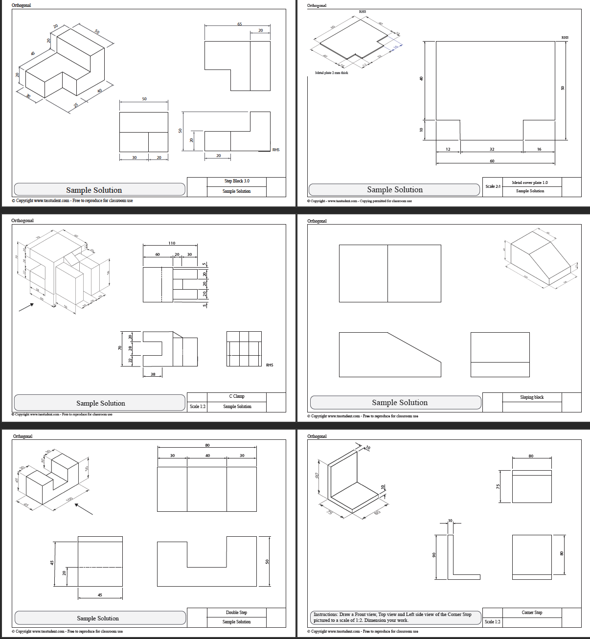 Technical Drawing And Graphics Set 1 Orthogonal Drawing Teaching Resources Technical Drawing And Graphics Set 1 Orthogonal Drawing Teaching Resources