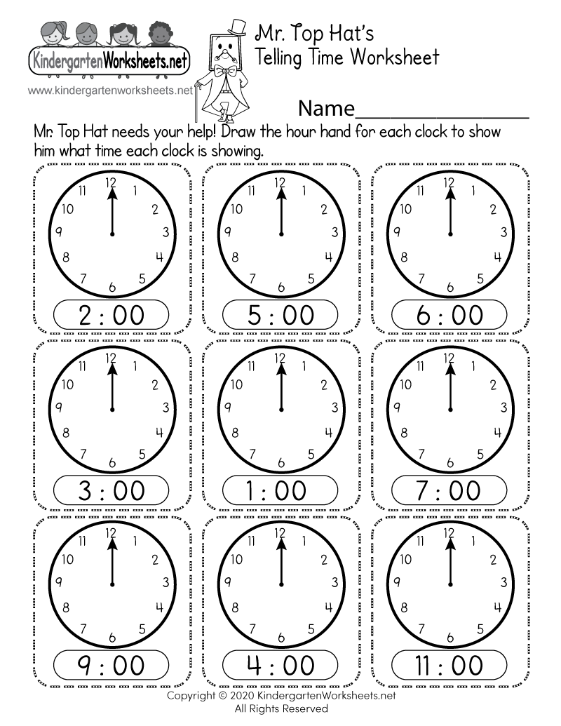 Telling The Time Free Printable Worksheets