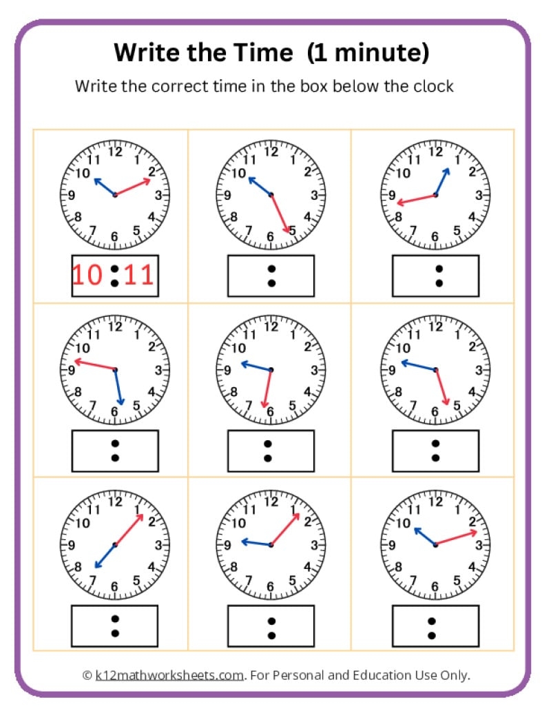 Telling Time Worksheets Telling Time Worksheets