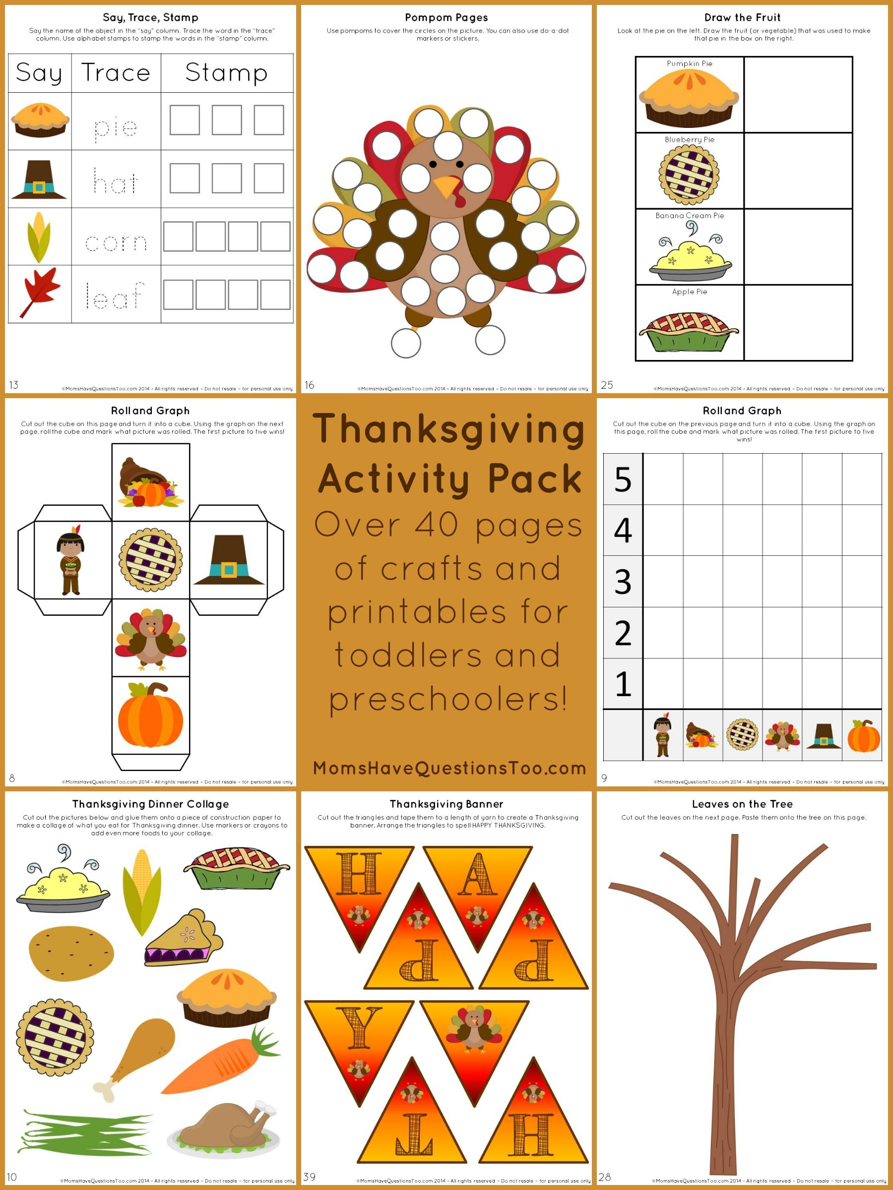 Thanksgiving Activity Pack With Crafts And Printables Thanksgiving Activity Pack With Crafts And Printables
