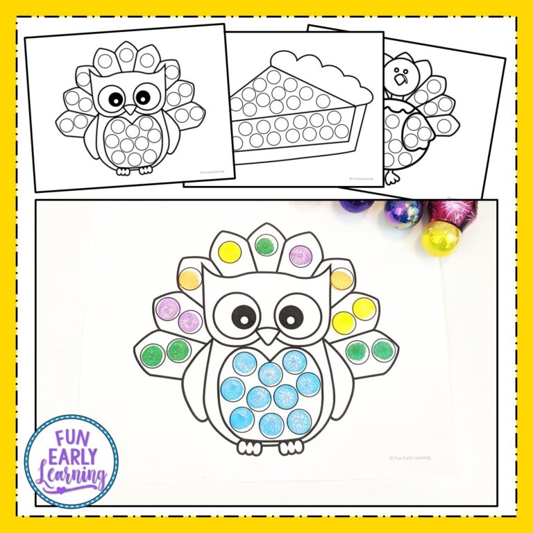 Thanksgiving Bingo Dauber Coloring Pages Fun Early Learning