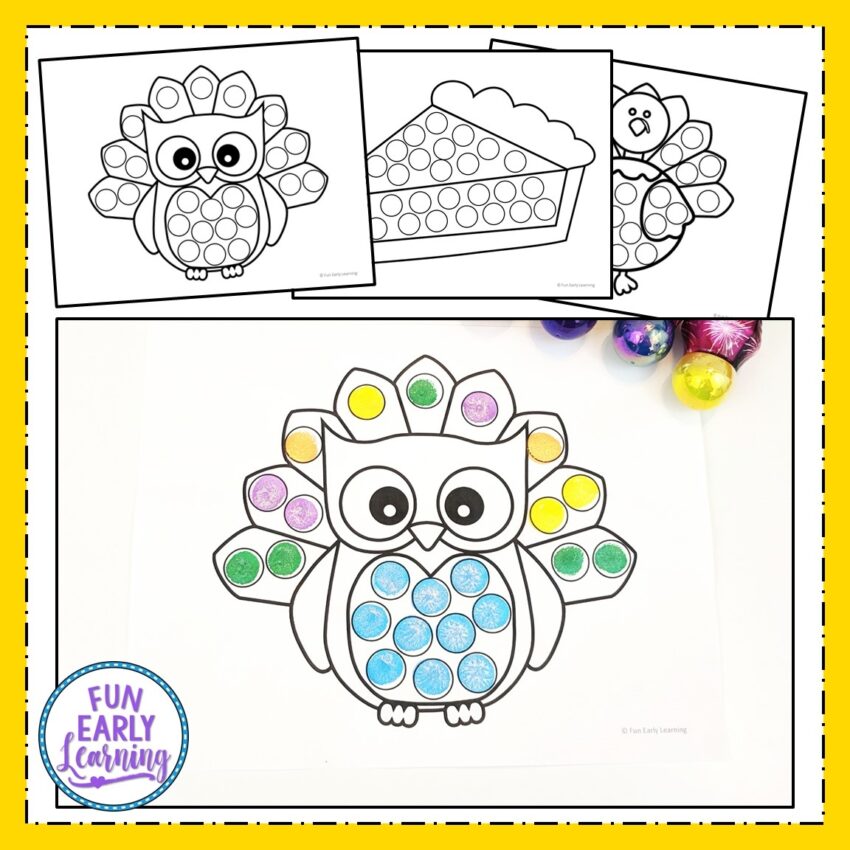 Thanksgiving Bingo Dauber Coloring Pages Fun Early Learning