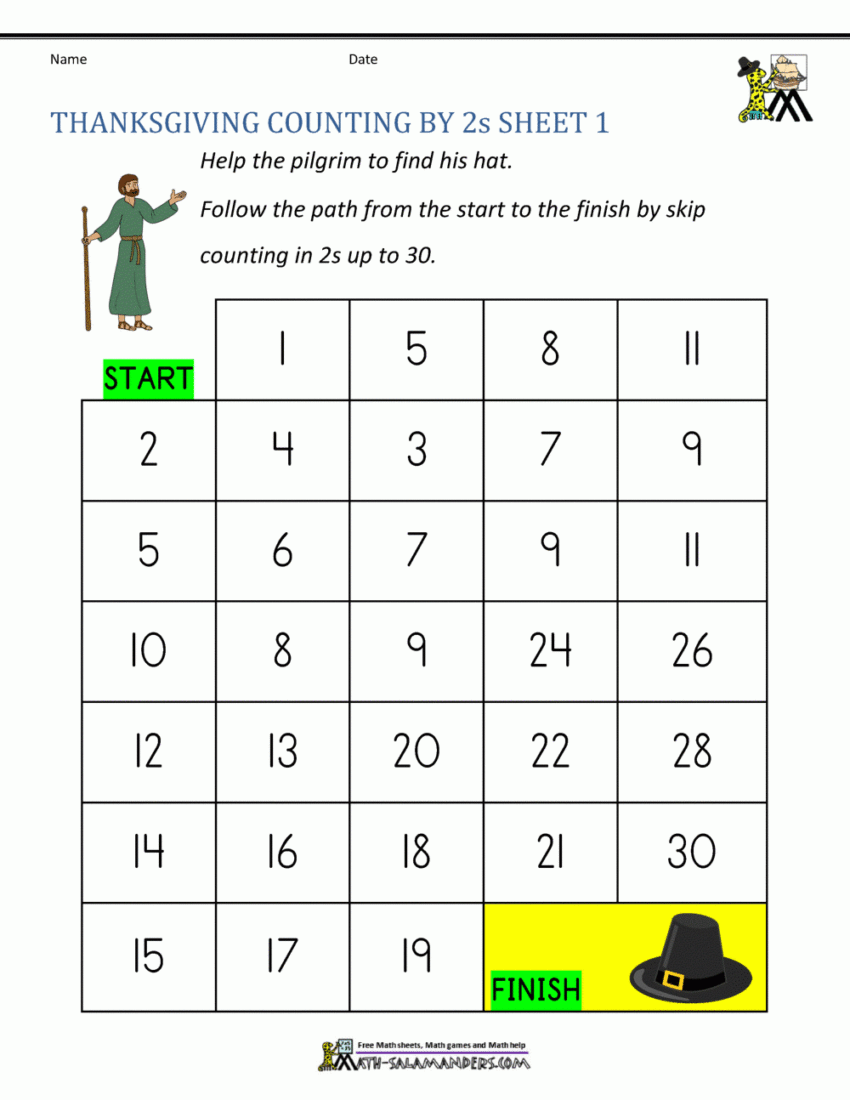 Thanksgiving Math Worksheets 2nd Grade