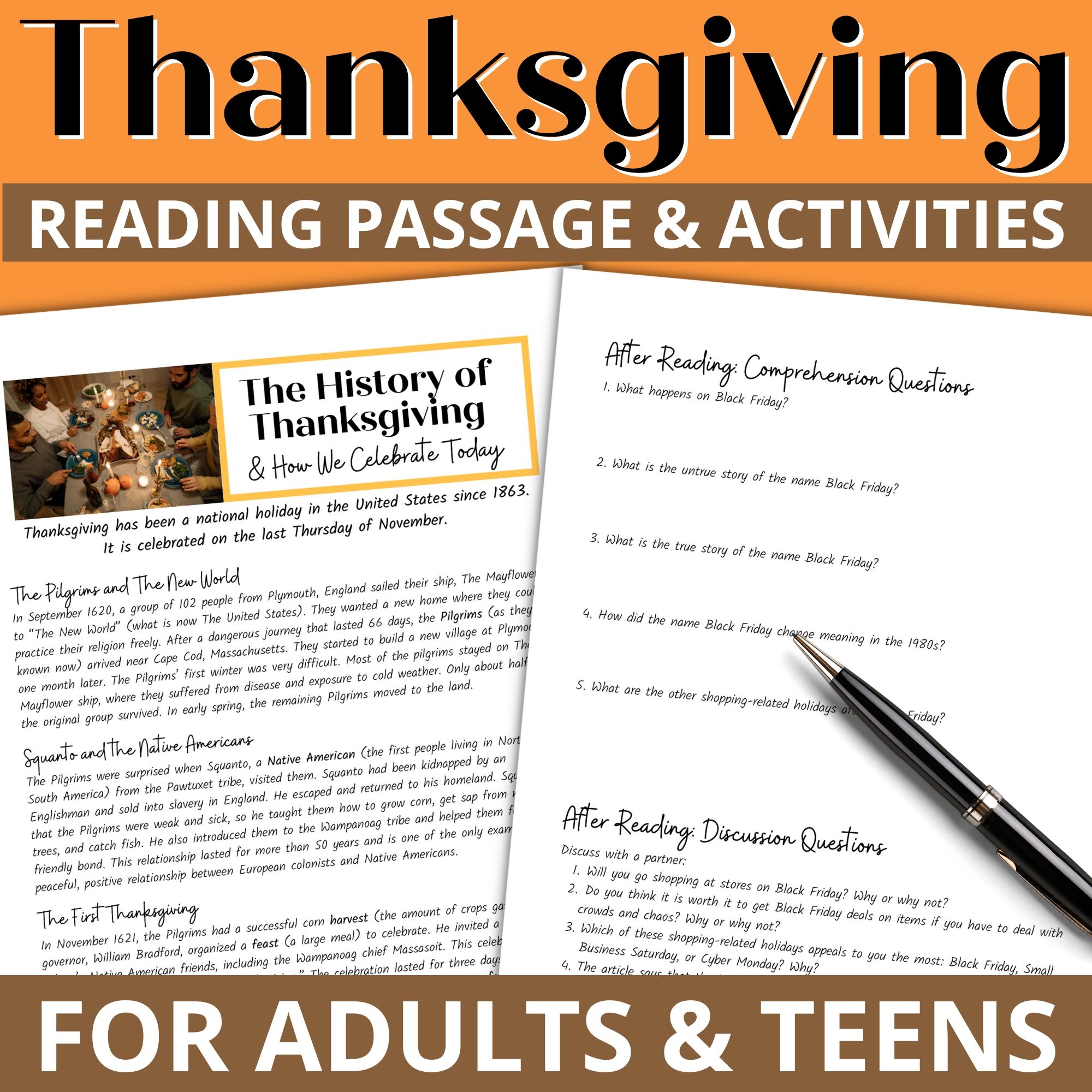 Thanksgiving Reading Comprehension Worksheets High School Thanksgiving Reading Comprehension Worksheets High School