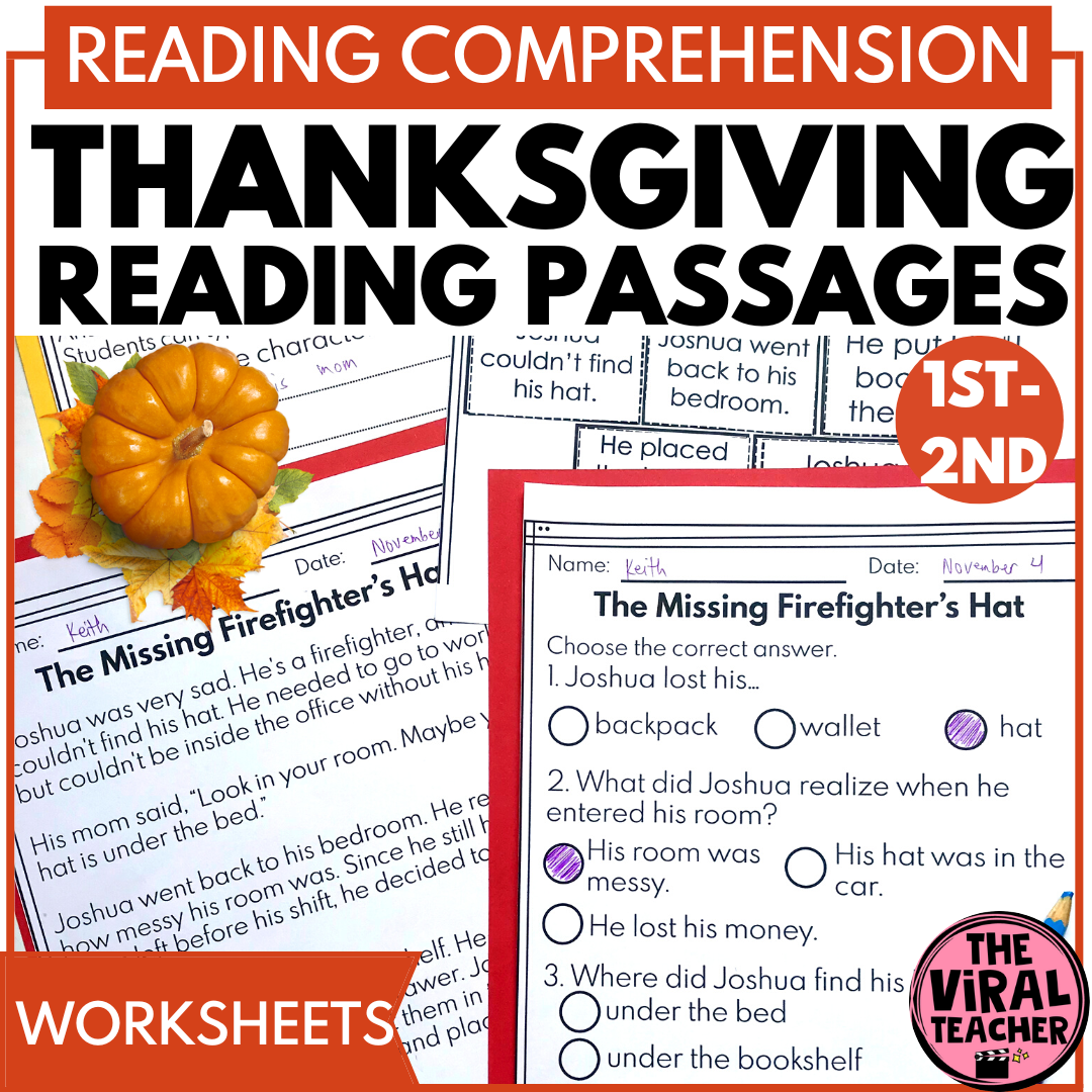 Printable Thanksgiving Reading Comprehension Worksheets Pdf Printable Thanksgiving Reading Comprehension Worksheets Pdf