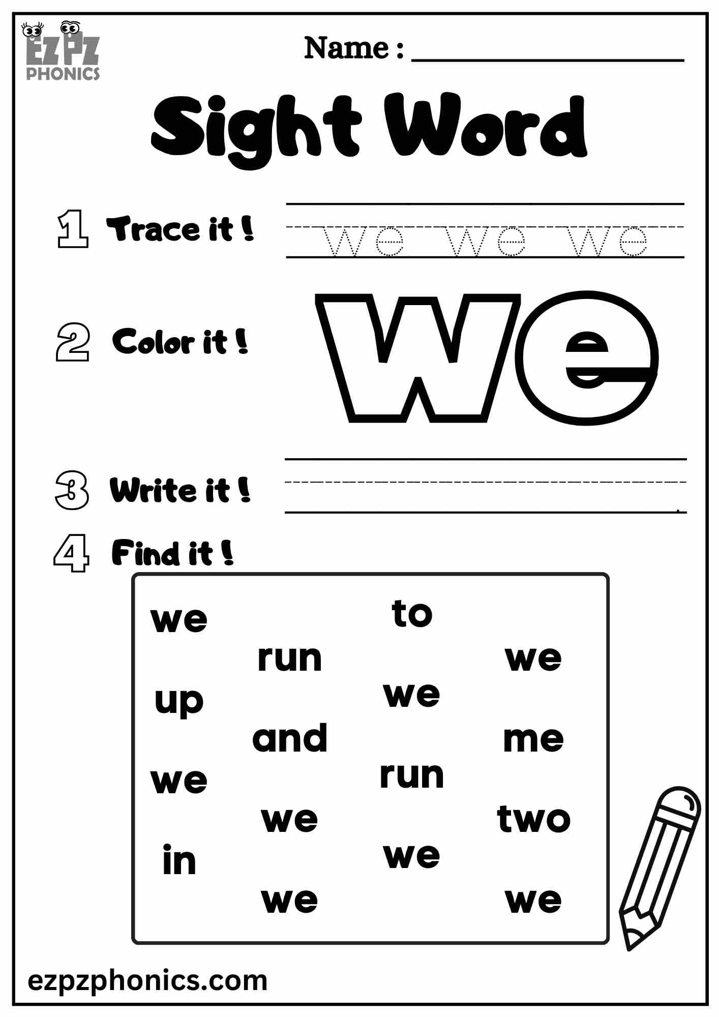 Sight Word Worksheet Kindergarten They