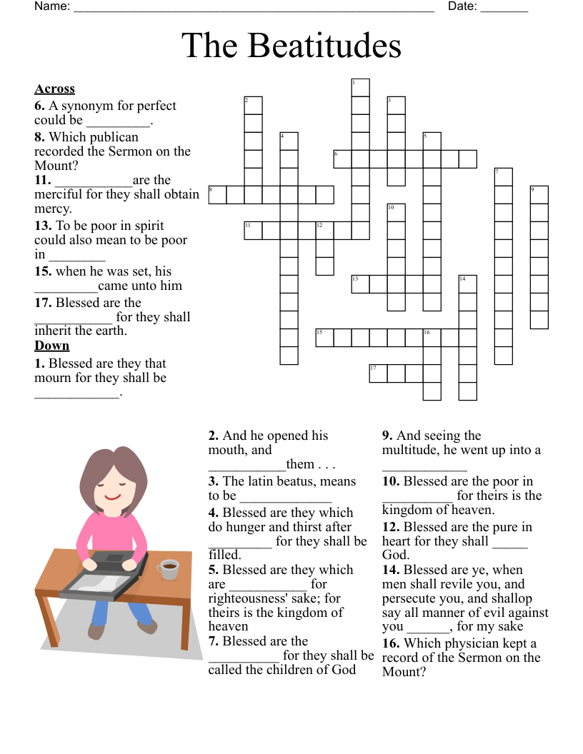 The Beatitudes Crossword WordMint The Beatitudes Crossword WordMint