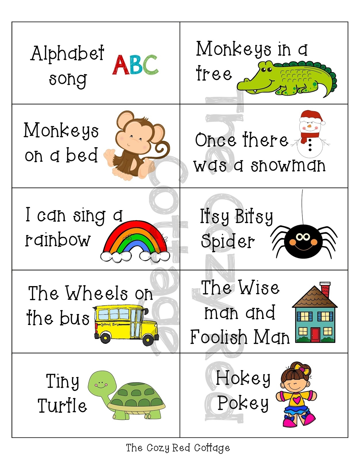 Printable Preschool Songs Pdf Printable Preschool Songs Pdf