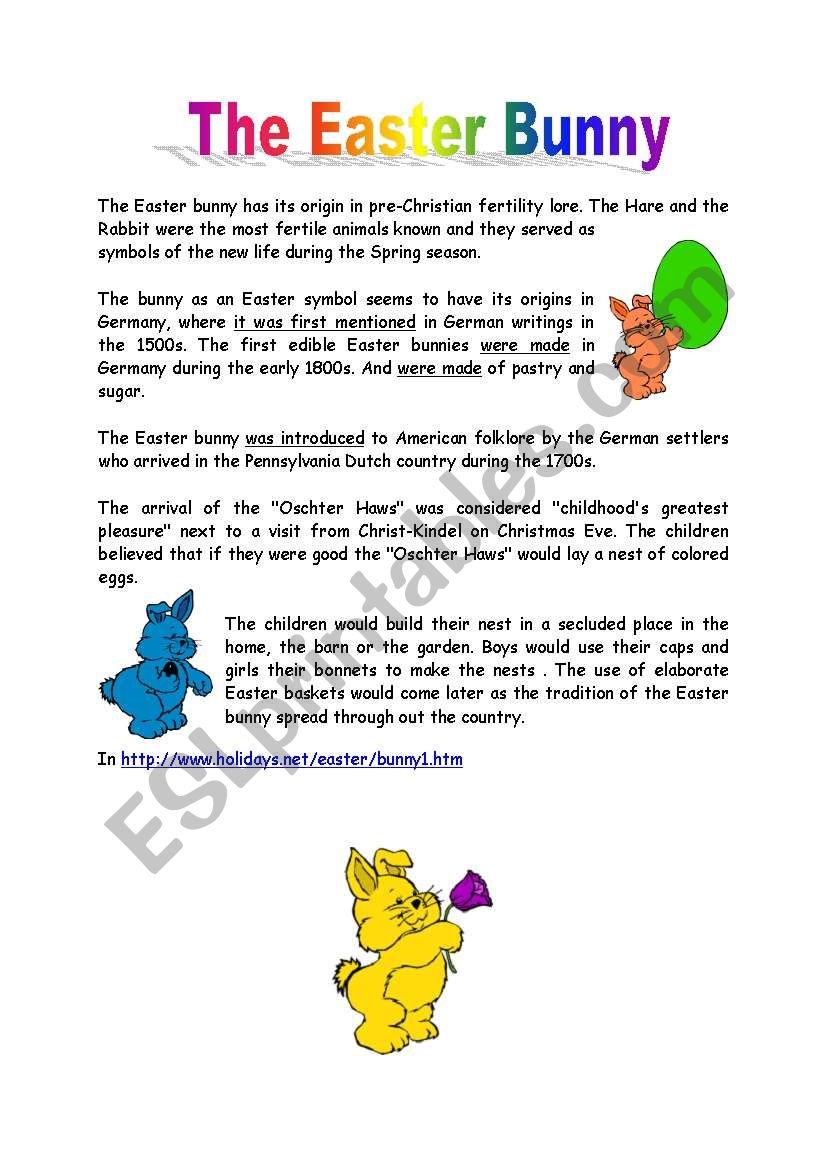The Easter Bunny ESL Worksheet By ARaquelSP The Easter Bunny ESL Worksheet By ARaquelSP