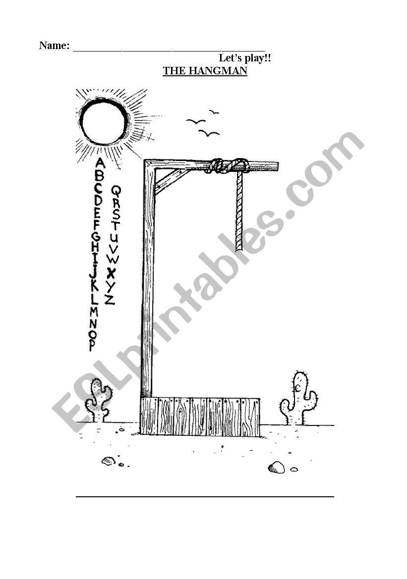 The Hangman ESL Worksheet By Filex