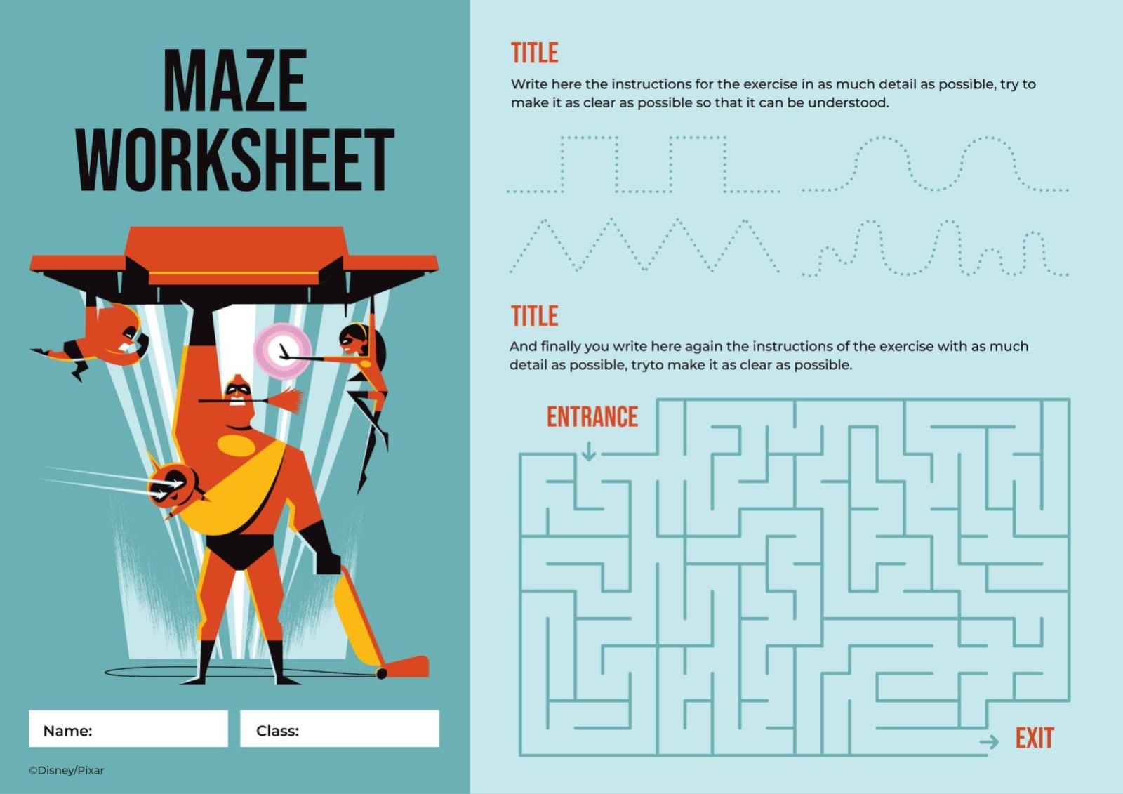 The Incredibles Maze Worksheet Presentation The Incredibles Maze Worksheet Presentation