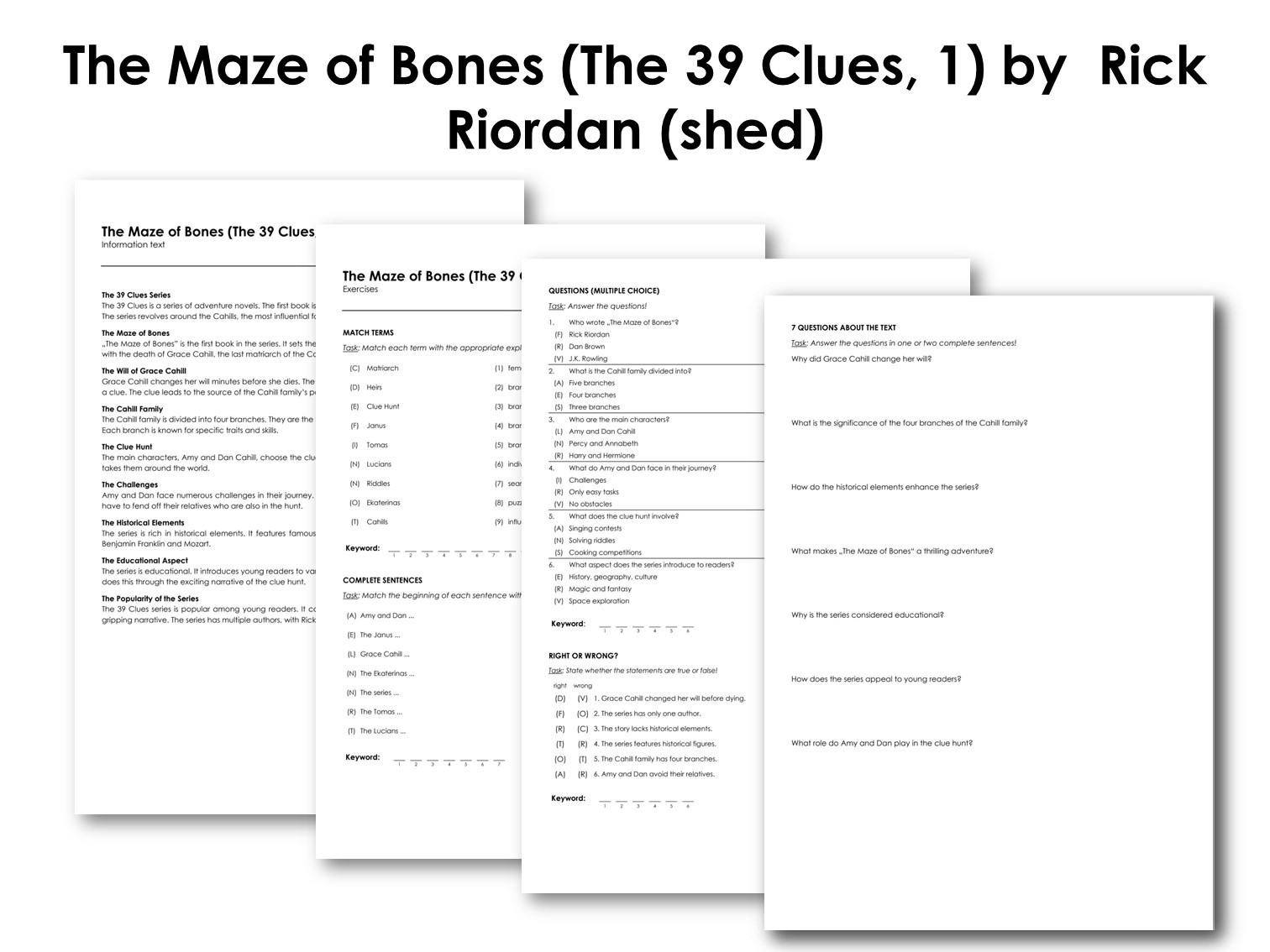 The Maze Of Bones The 39 Clues 1 By Rick Riordan shed Made By Teachers The Maze Of Bones The 39 Clues 1 By Rick Riordan shed Made By Teachers