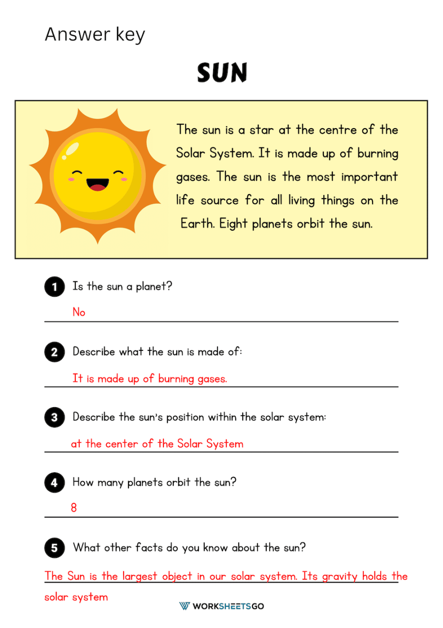 The Sun Worksheets WorksheetsGO The Sun Worksheets WorksheetsGO