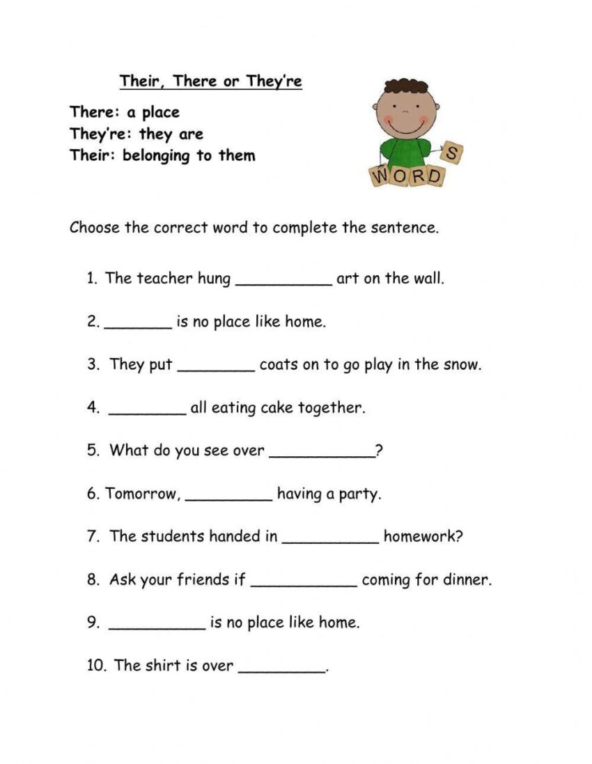 There Their Or Theyre Worksheet Worksheets Library