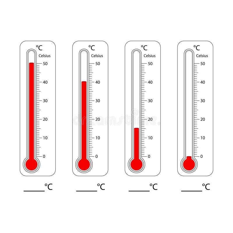 Thermometers Scale Temperature Worksheet Celsius Scales Measuring Equipment For Weather Temperature Icon Stock Vector Illustration Of Metering Design 283614156