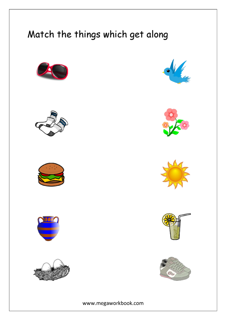 Things That Go Together Worksheets Free Printable What Goes Together Worksheets MegaWorkbook