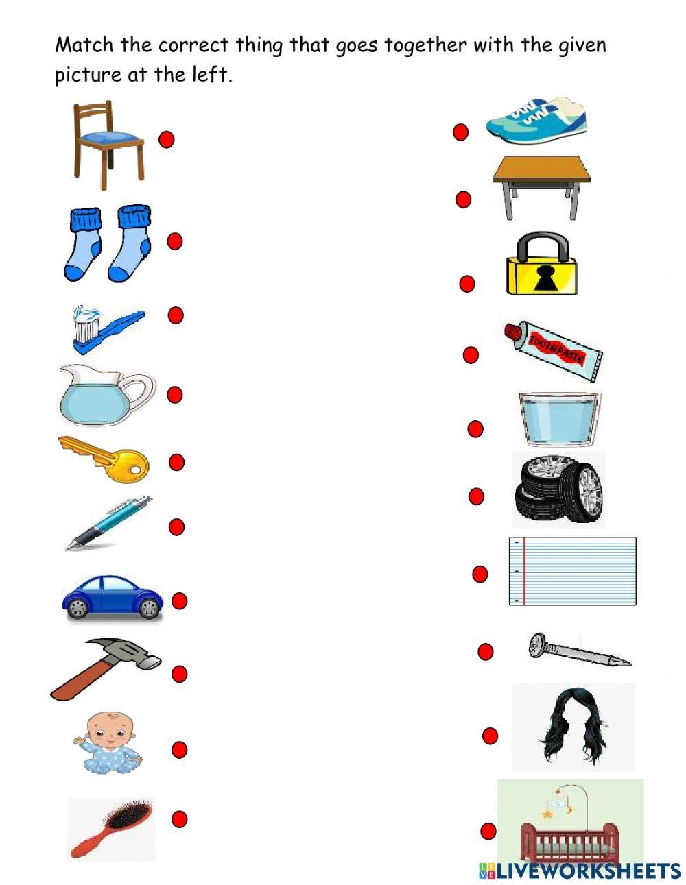 Things That Goes Together Interactive Worksheet Live Worksheets Worksheets Library