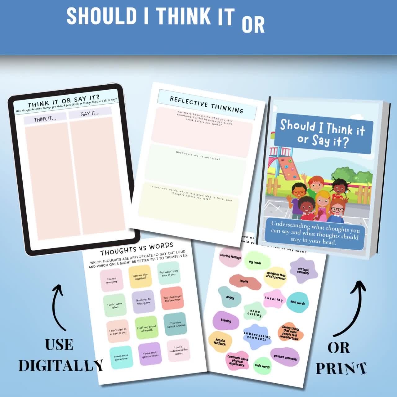 Think It Or Say It Worksheets Social Filter Activities Kids Social Skills Therapist Tools Social Emotional Learning SEL Social Anxiety Etsy Think It Or Say It Worksheets Social Filter Activities Kids Social Skills Therapist Tools Social Emotional Learning SEL Social Anxiety Etsy