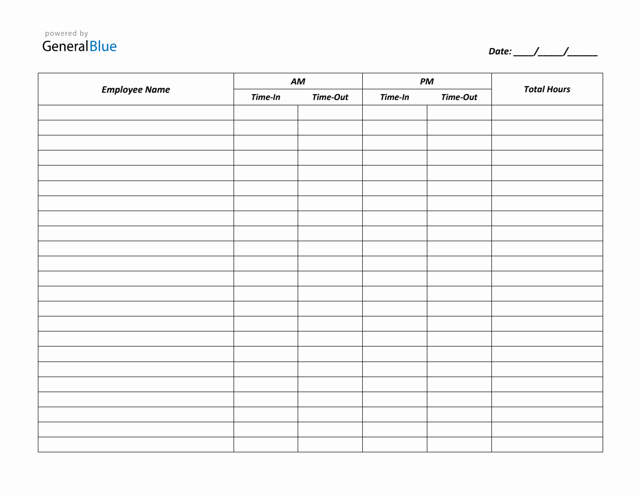 Free Printable Employee Time Worksheets