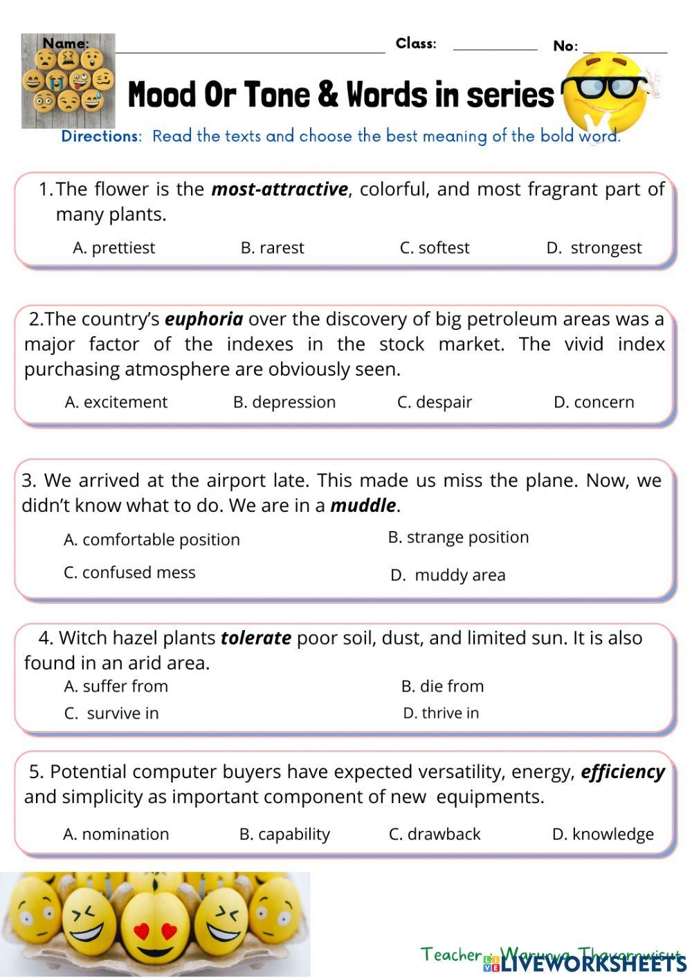 Tone Mood Word In Series Clue Worksheet Worksheets Library Tone Mood Word In Series Clue Worksheet Worksheets Library