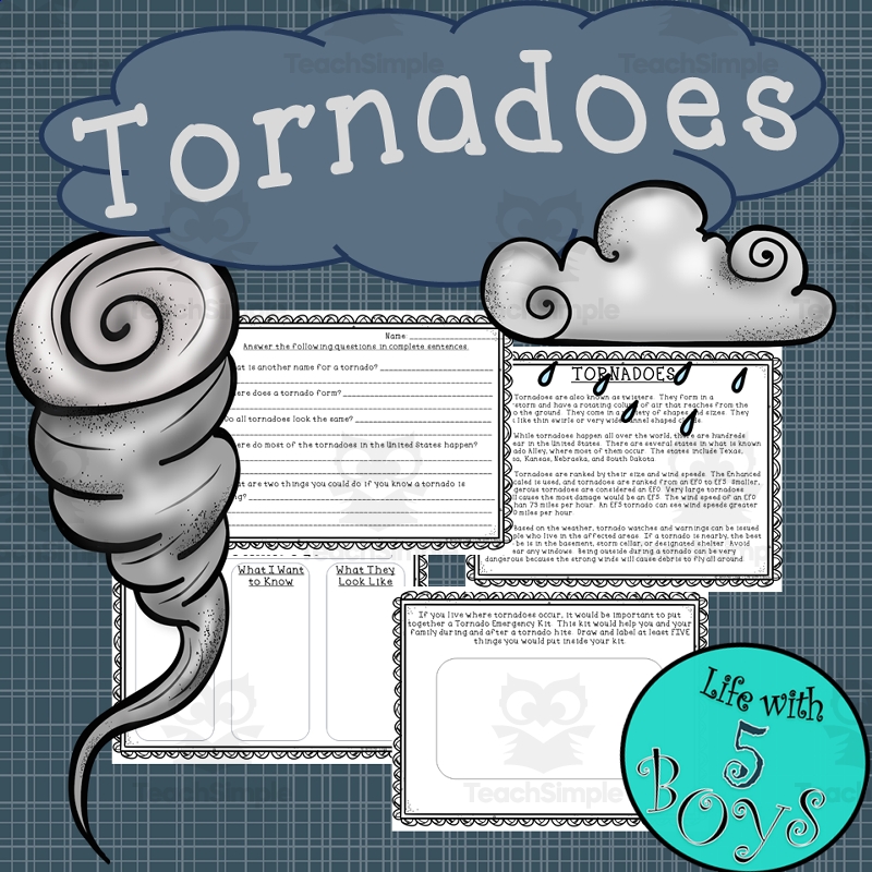 Tornadoes Reading Activity Tornadoes Reading Activity