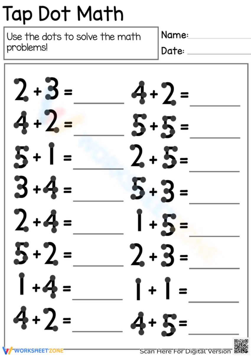 Touch Math Worksheets