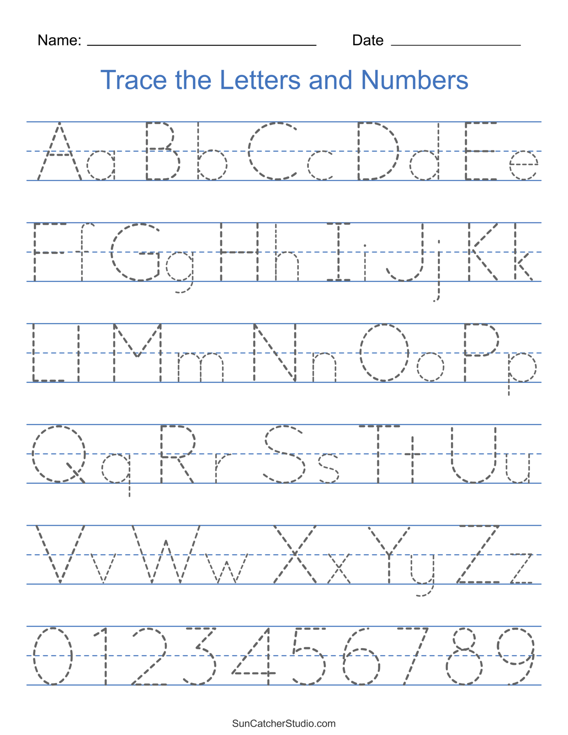 Tracing Alphabet Letters Printable Handwriting Worksheets DIY Tracing Alphabet Letters Printable Handwriting Worksheets DIY