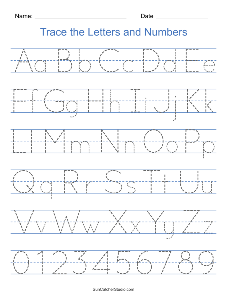 Tracing Alphabet Letters Printable Handwriting Worksheets Free 