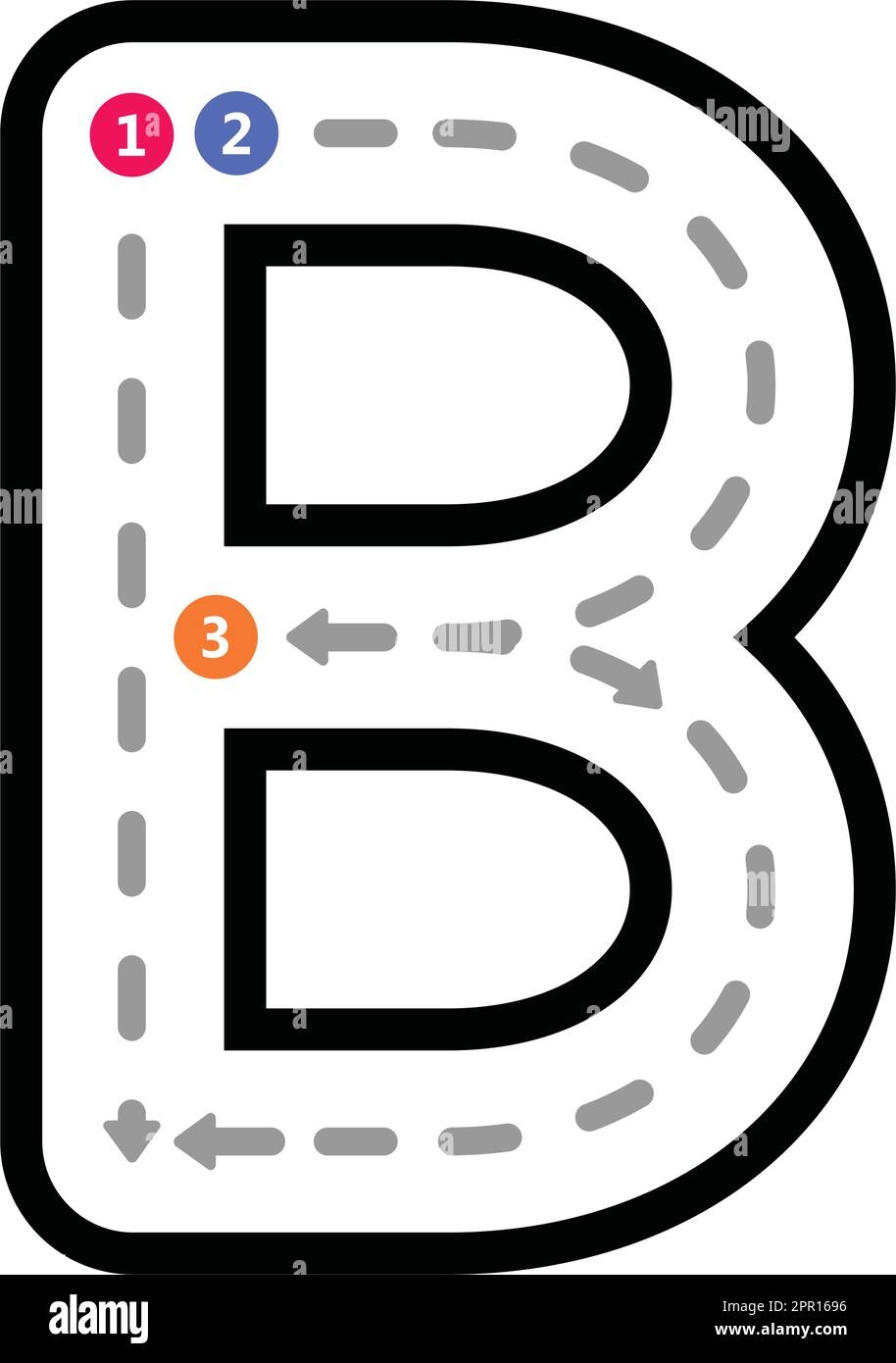 Tracing Alphabet Uppercase Capital Letter B Prewriting Dotted Line Element For Kindergarten Preschool And Montessori School Kids Worksheet For Handwriting Practice Activity Stock Vector Image U0026 Art Alamy
