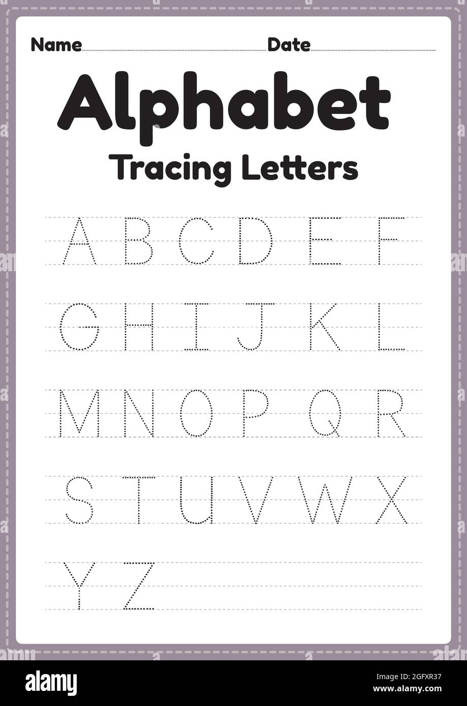 Tracing Letters Alphabet Worksheet For Kindergarten And Preschool Worksheets Library