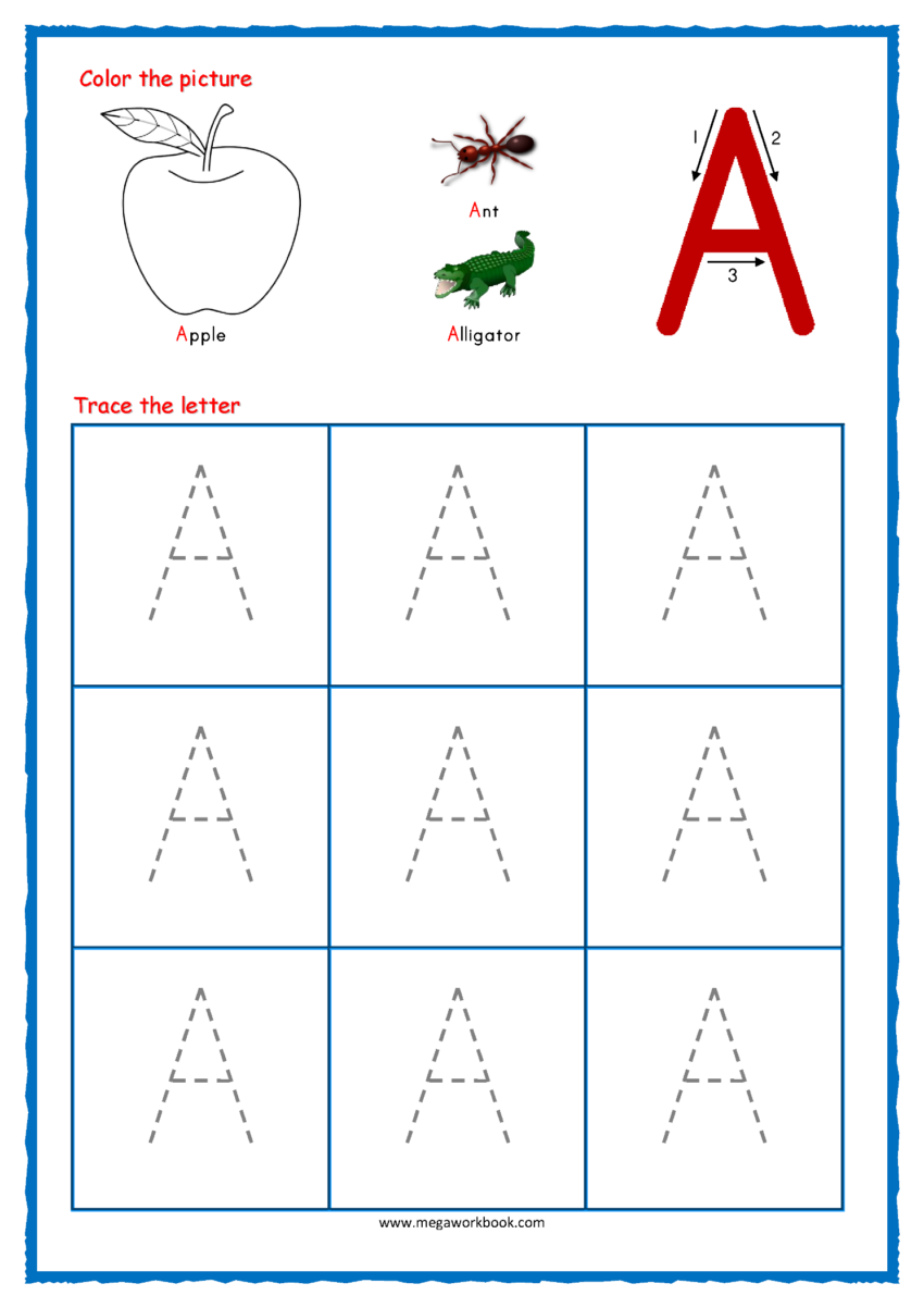 Tracing Letters Letter Tracing Worksheets Alphabet Tracing Worksheets Capital Letters Free Printables MegaWorkbook