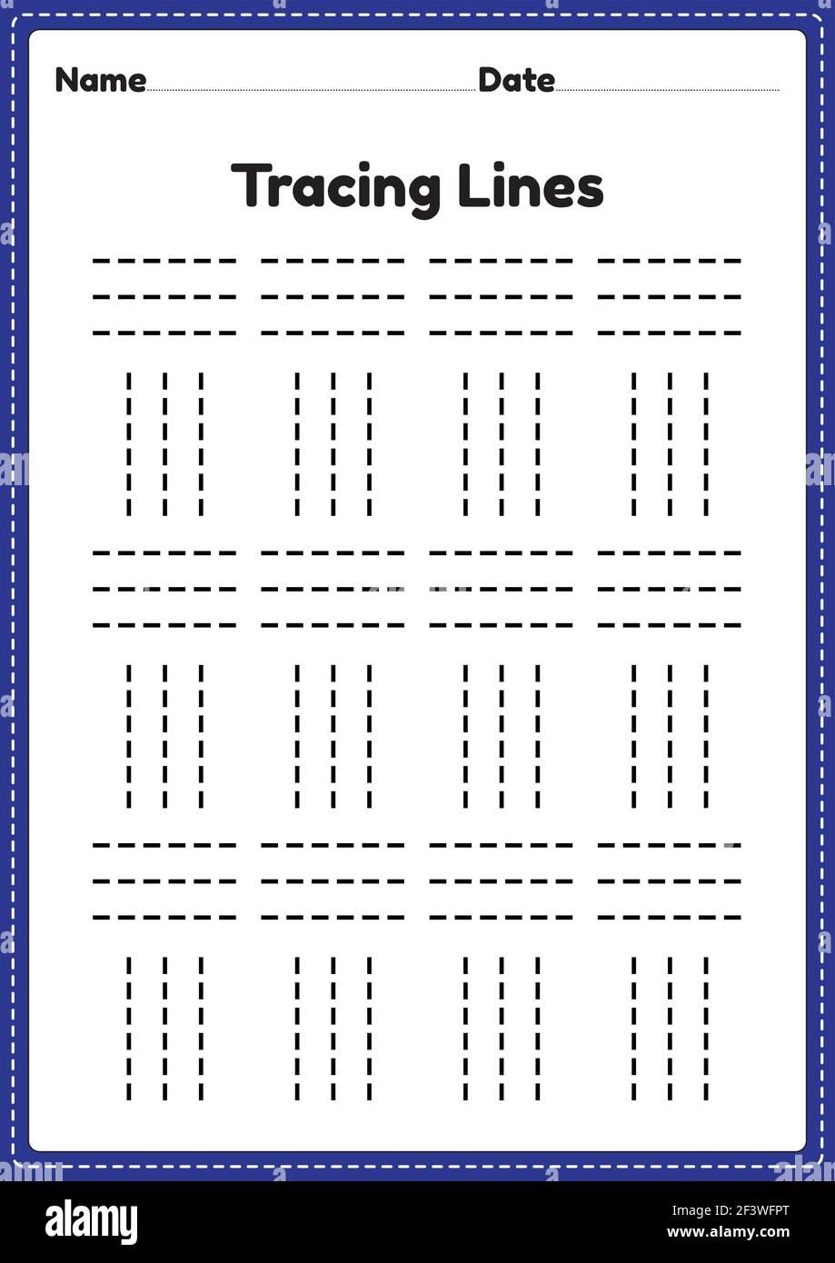 Tracing Lines Worksheet For Kindergarten And Preschool Kids For Educational Activities In A Printable Illustration Stock Vector Image U0026 Art Alamy Tracing Lines Worksheet For Kindergarten And Preschool Kids For Educational Activities In A Printable Illustration Stock Vector Image U0026 Art Alamy