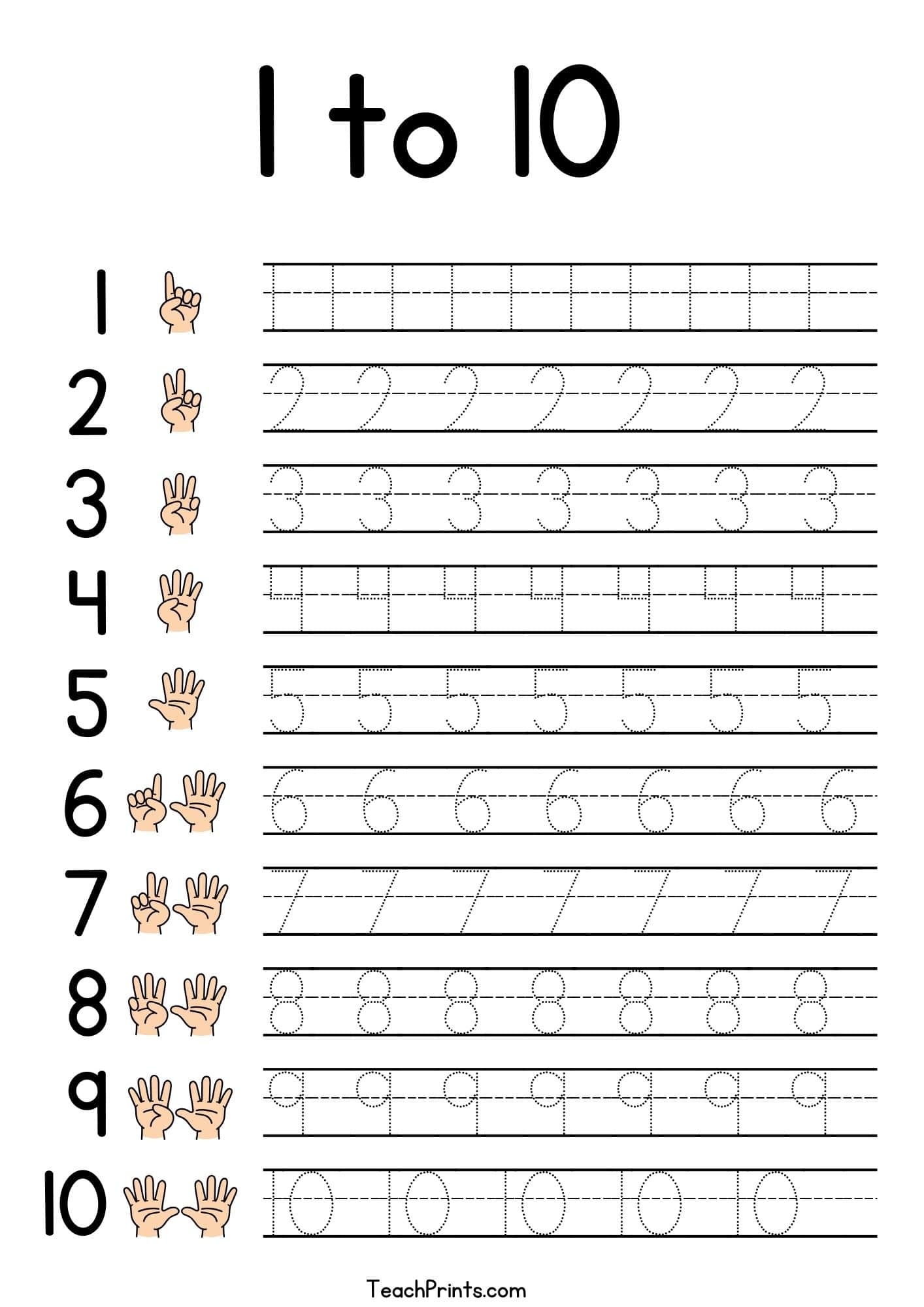 Tracing Numbers 1 10 Worksheets Free Printable Pdfs Teach Prints Tracing Numbers 1 10 Worksheets Free Printable Pdfs Teach Prints