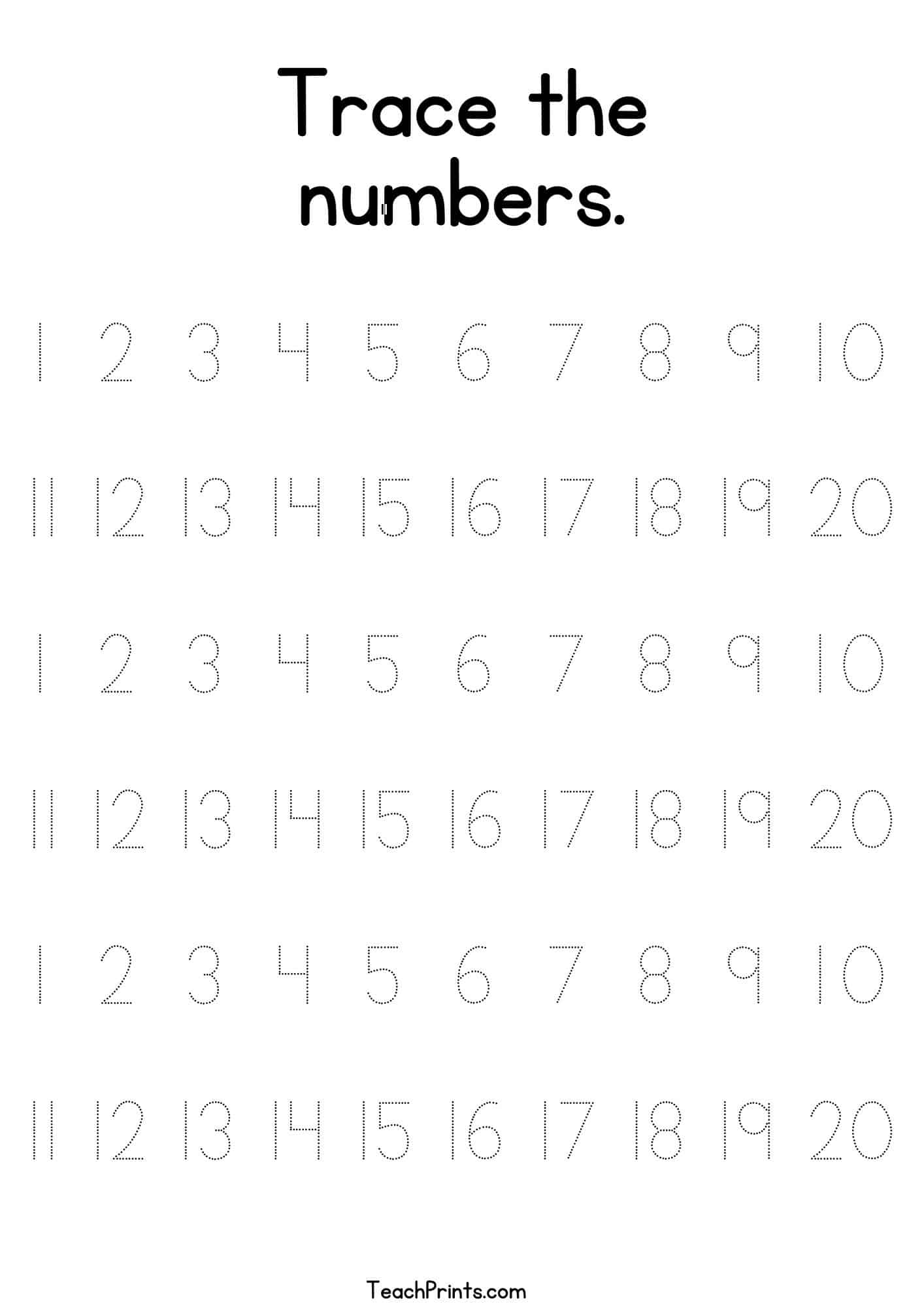 Number Writing Practice Worksheet Printable Free Number Writing Practice Worksheet Printable Free