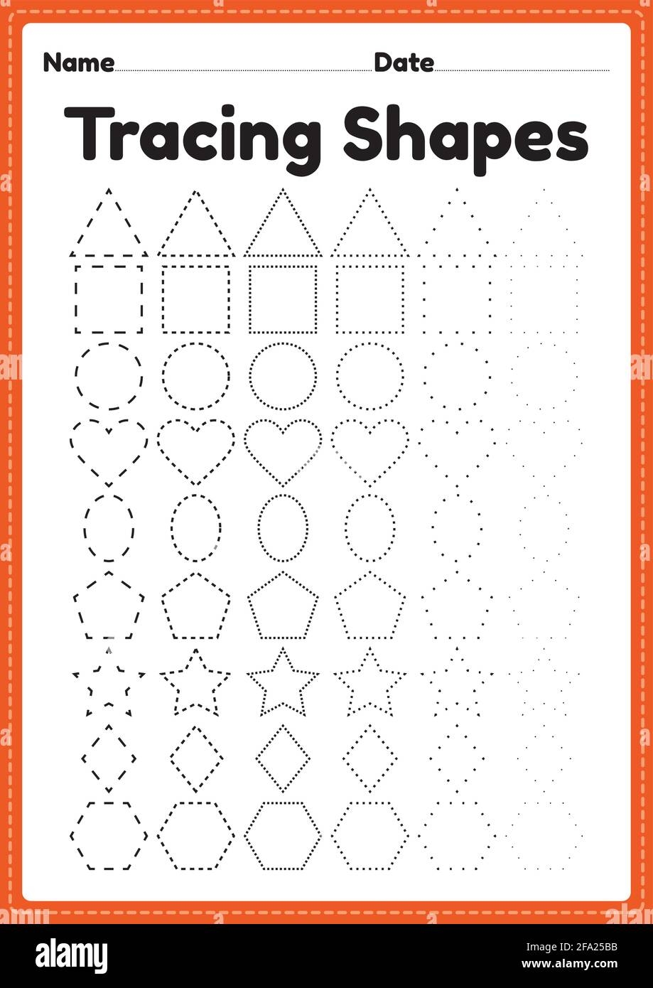 Tracing Shapes Worksheet For Kindergarten And Preschool Kids For Handwriting Practice And Educational Activities In A Printable Page Illustration Stock Vector Image Art Alamy Tracing Shapes Worksheet For Kindergarten And Preschool Kids For Handwriting Practice And Educational Activities In A Printable Page Illustration Stock Vector Image Art Alamy