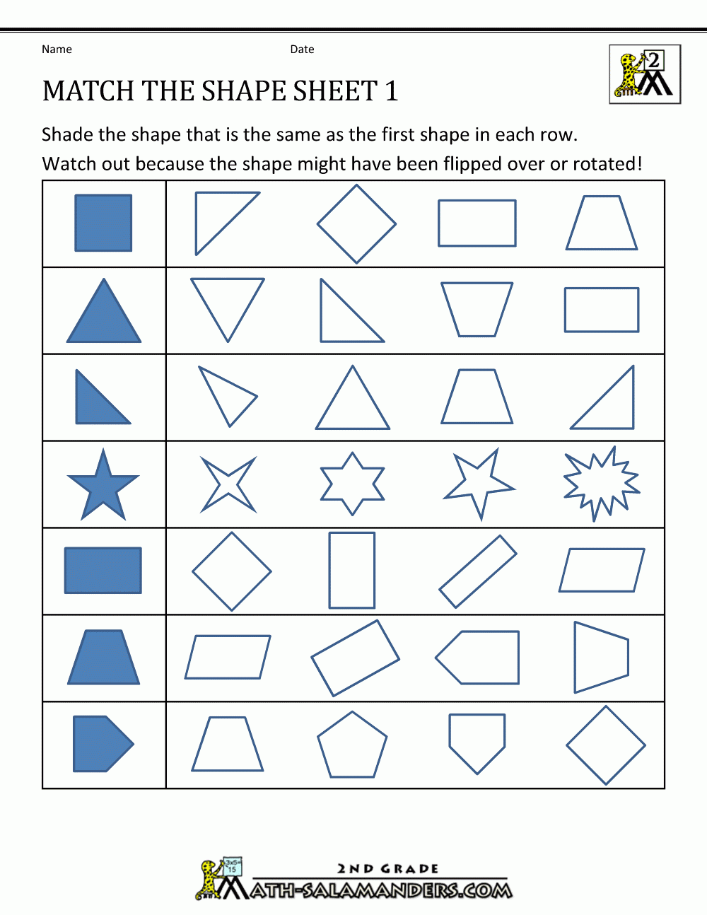 Geometry Printable Worksheets Salamanders Geometry Printable Worksheets Salamanders