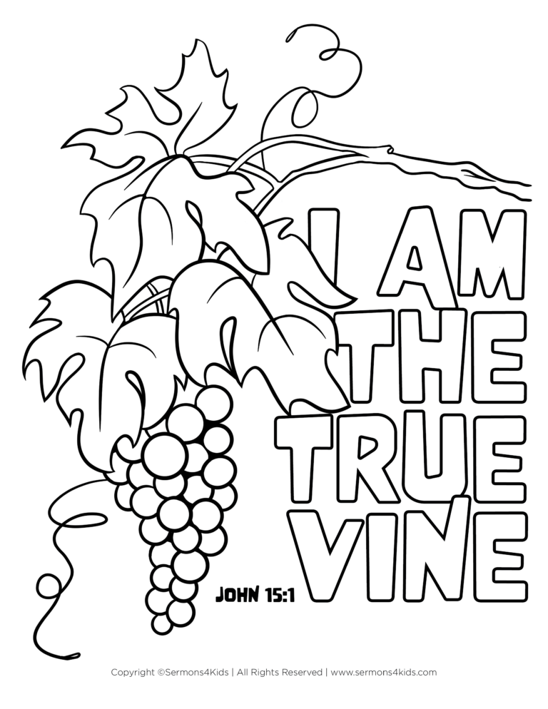 True Vine John 15 5 Children s Coloring Page From Sermons4Kids 